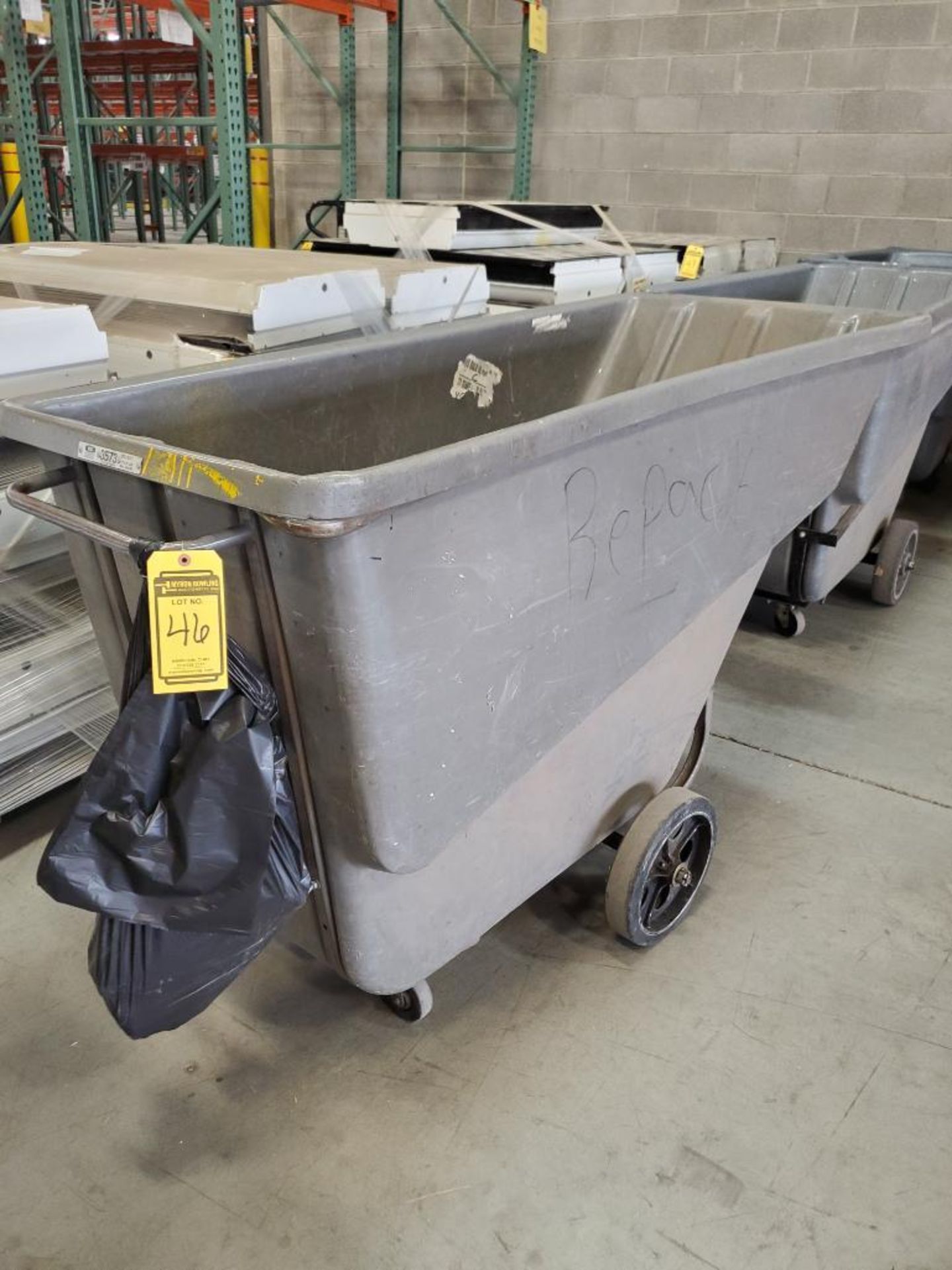 RUBBERMAID 1-CUBIC YARD DUMP HOPPER; 2,000 LB. MAXIMUM ***LOCATED AT 12850 DARICE PARKWAY,