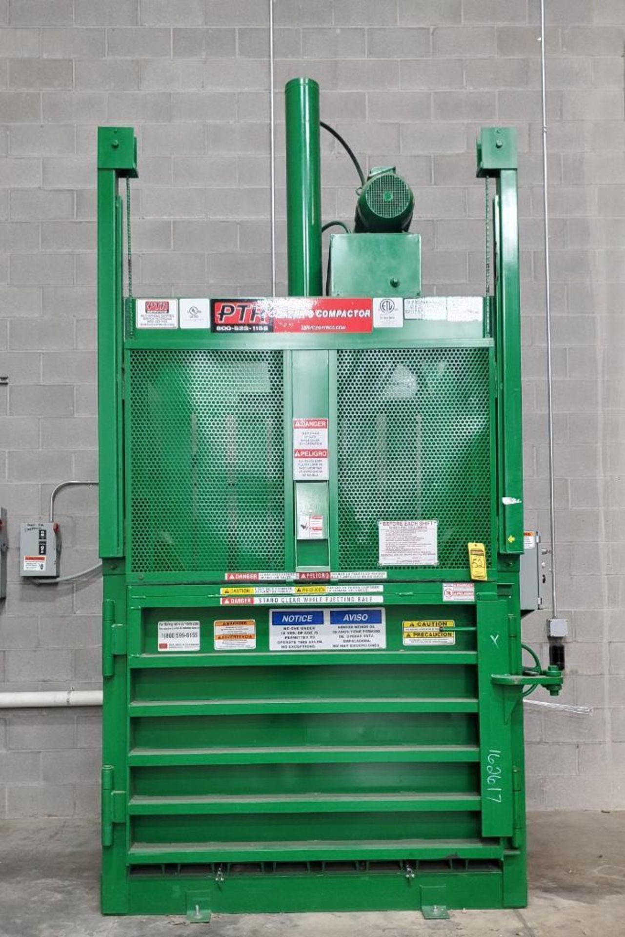 2016 PTR BALER & COMPACTOR; MODEL 3400HD, S/N 162617, 3-PHASE, 460-VOLTS, 60-HZ ***LOCATED AT