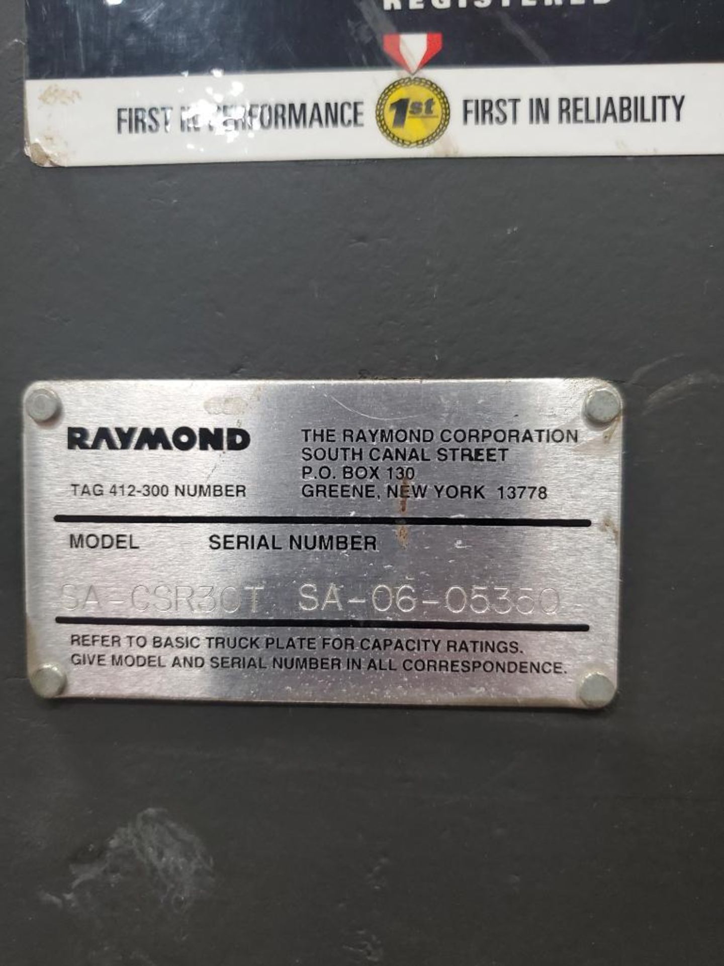 2006 RAYMOND 3,000 LB. CAPACITY SWING REACH TURRET TRUCK; MODEL SA-CSR30T, S/N SA-06-05350, 48- - Image 10 of 10