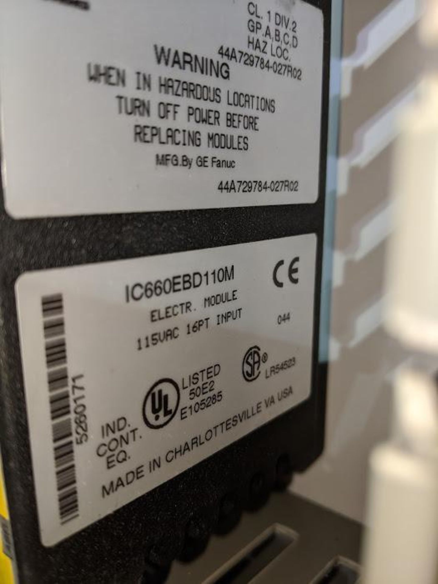 GE FANUC GENIUS IC660EBD110M 115VAC 16PT INPUT - Image 2 of 2