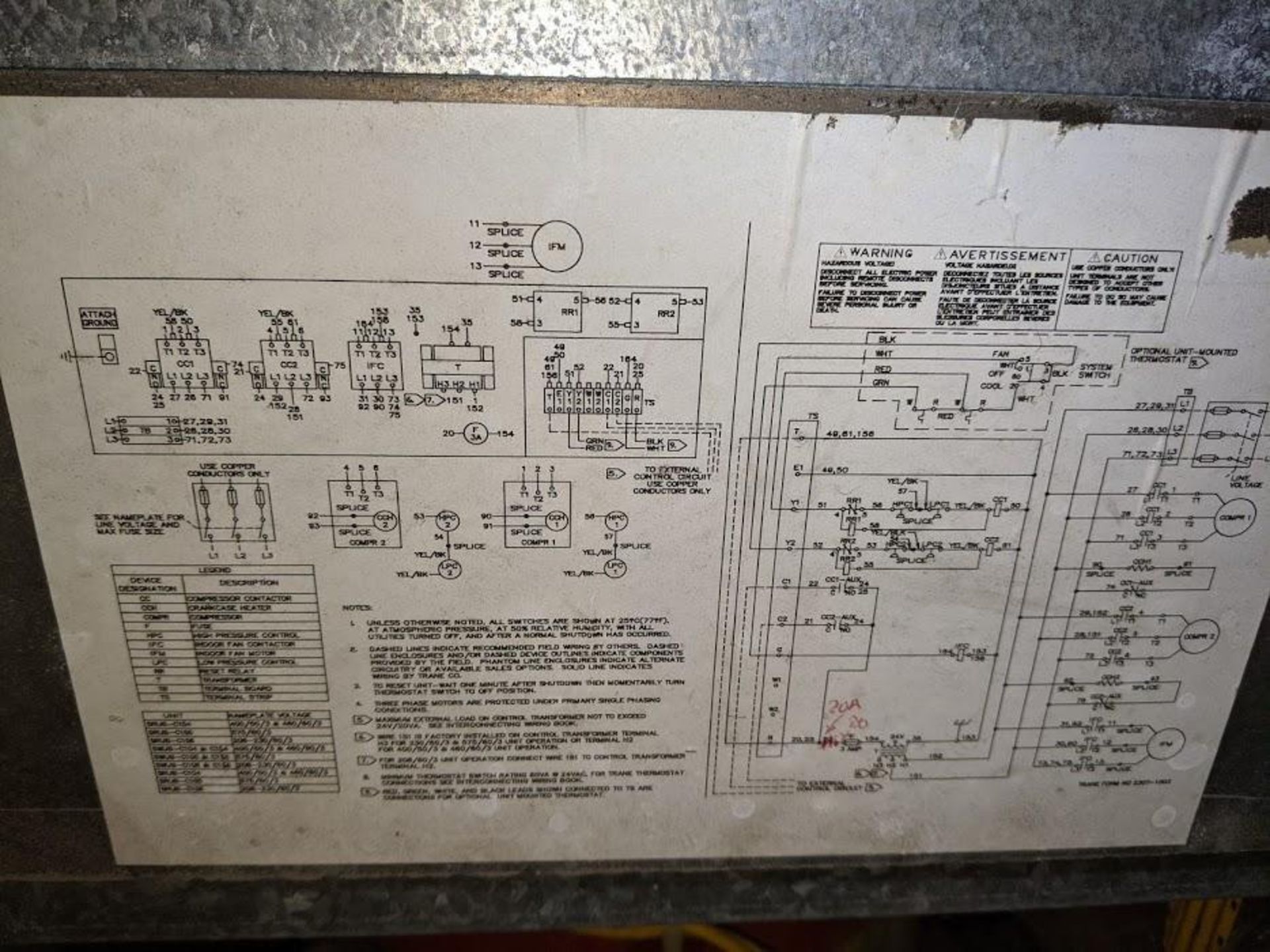 TRANE AIR HANDLER W MOTOR CONTROL SAFETY SWITCH - Image 4 of 5