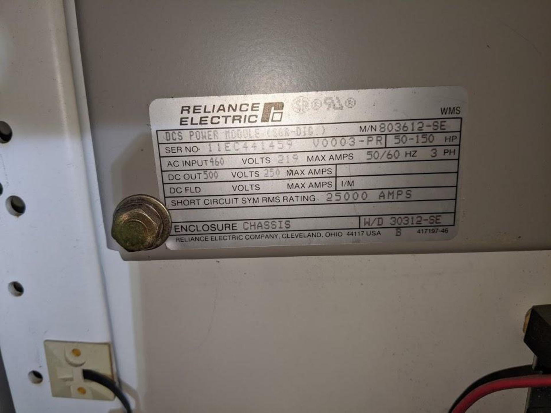 RELIANCE DCS POWER MODULE S6R-DIG 460V 219 MAX AMPS 460VAC IN/500VDC OUT - Image 2 of 2