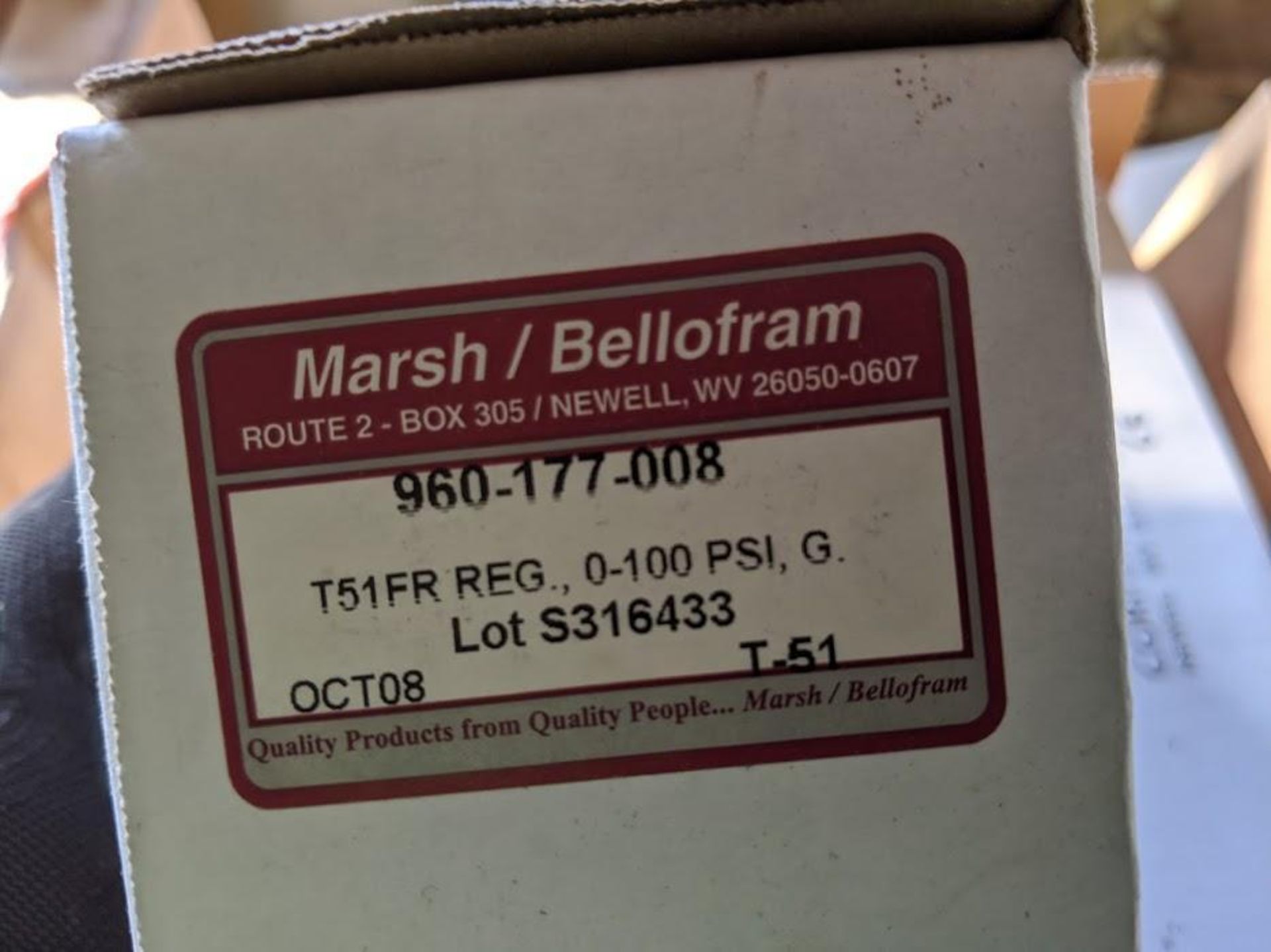 LOT OF 10 MARSH / BELLOFRAM 960-177-008 T51RF PRESSURE REGULATOR 0-100PSIG - Image 3 of 3