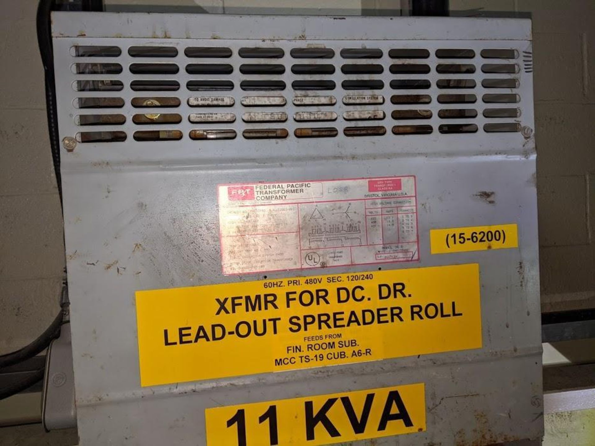 11 KVA FEDERAL PACIFIC TRANSFORMER FH11CFMD 460V