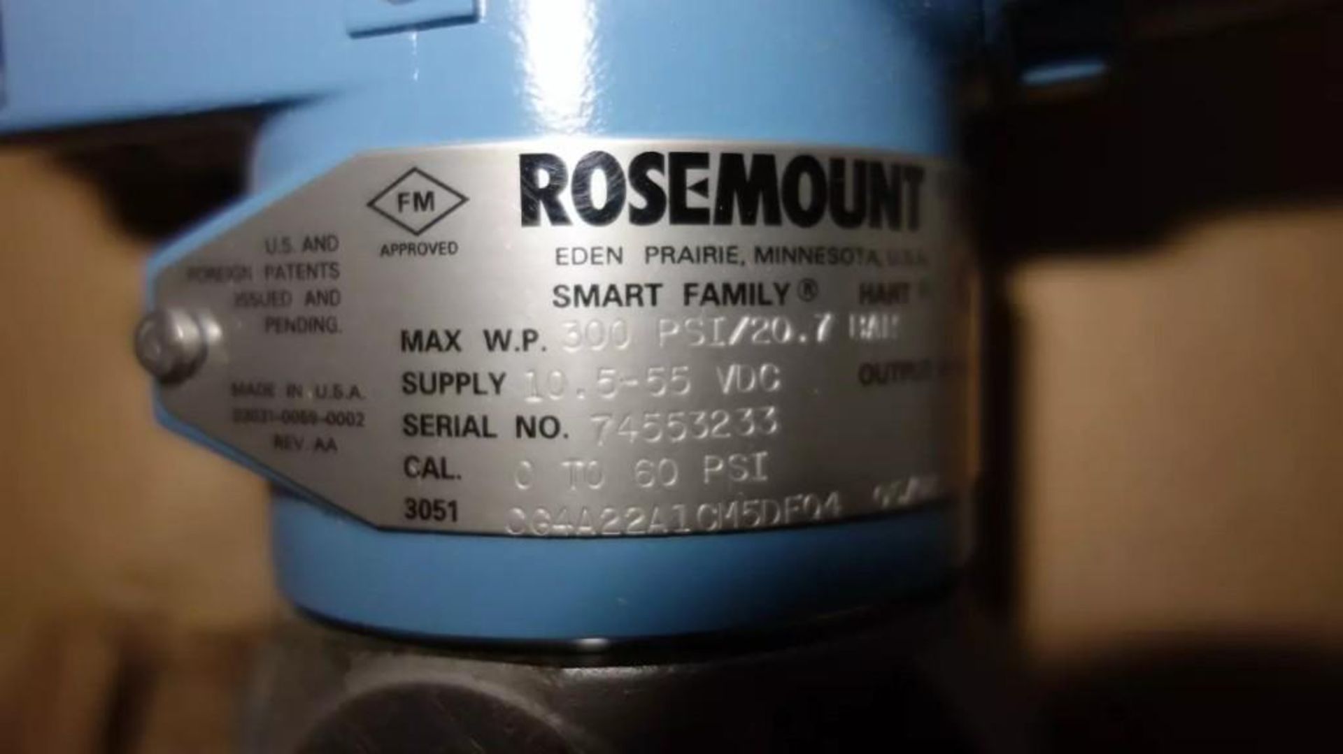 ROSEMOUNT 3051CG4A22A14 PRESSURE TRANSMITTER - Image 2 of 4