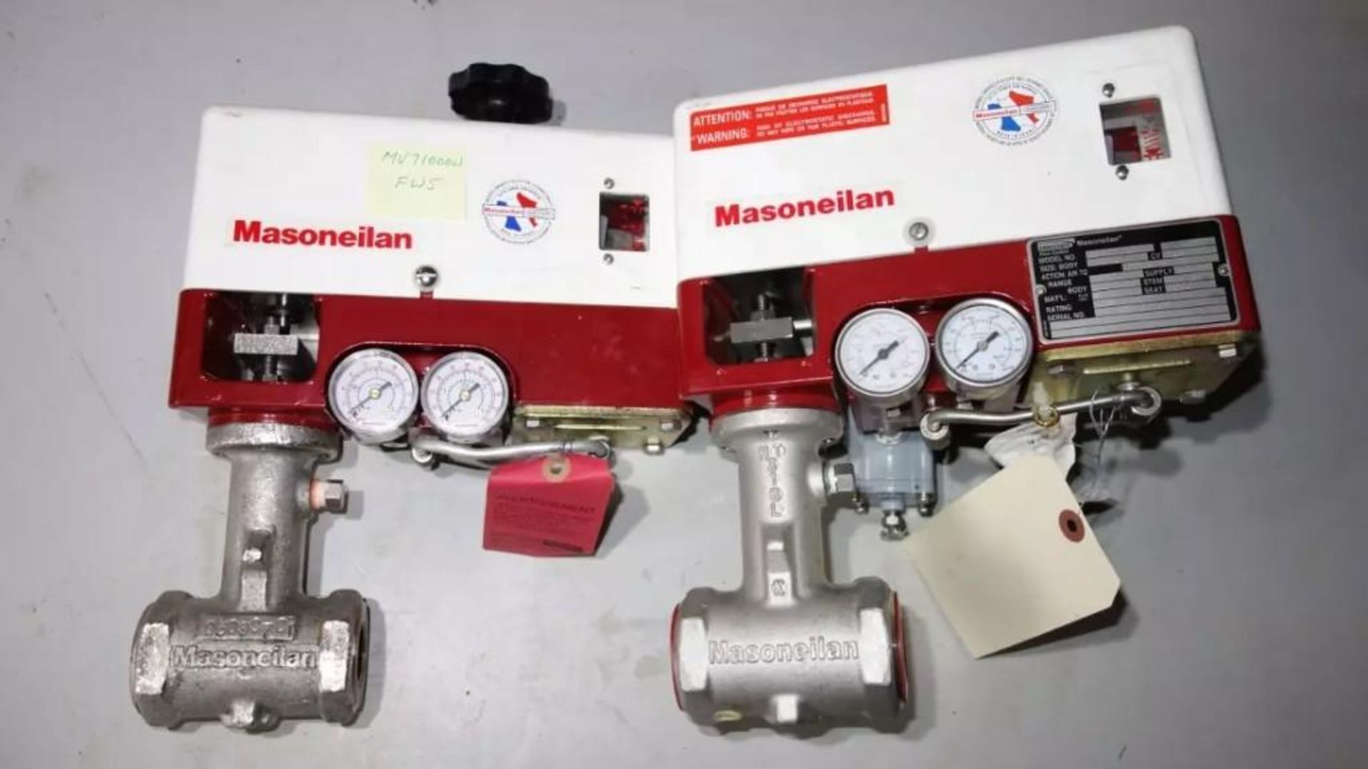 LOT OF 2 MASONEILAN 28-28112 1" 316 STAINLESS VALVE ACTUATOR