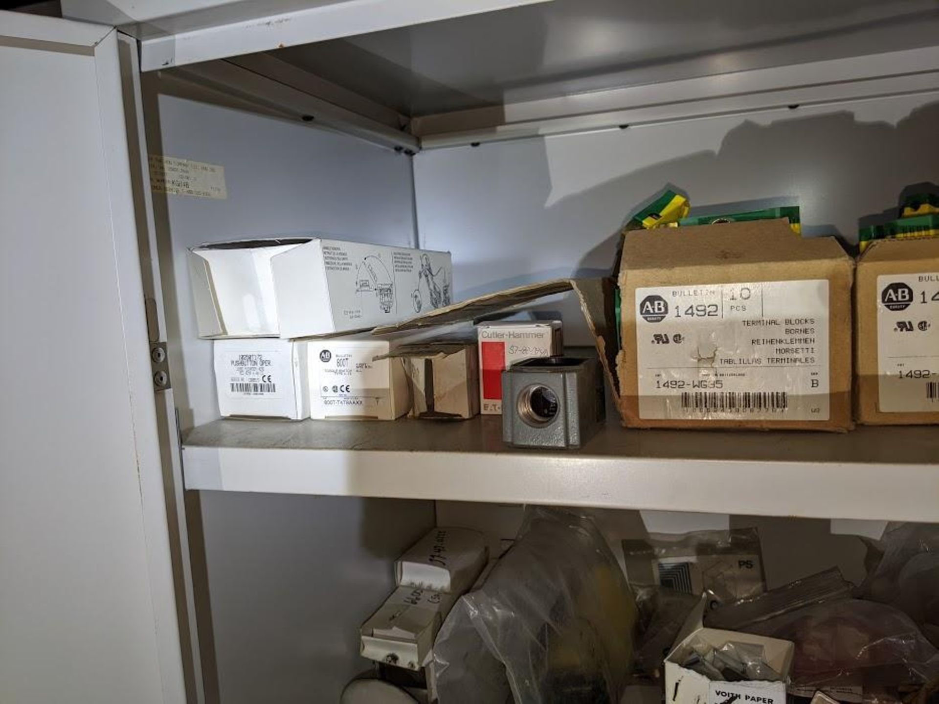 FACILITY SPARE PARTS CABINET WITH CONTENTS AND GREEN SHELF CONTENTS - Image 3 of 16