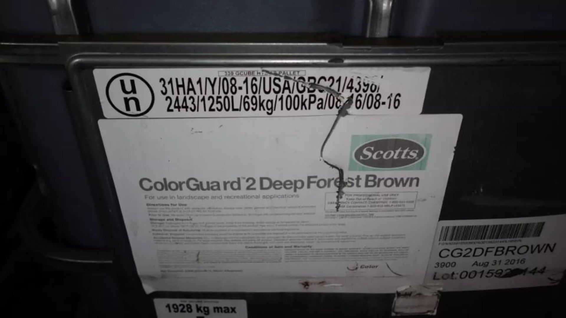 LOT OF 2 330 GALLON TANKS OF COLOR GUARD 2 DEEP FOREST BROWN MULCH DYE - Image 4 of 4