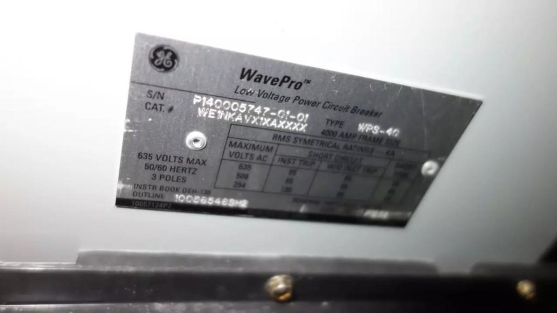 NEW GE 4000AMP WAVEPRO WE1 WPS-40 LV CIRCUIT BREAKER - Image 3 of 7