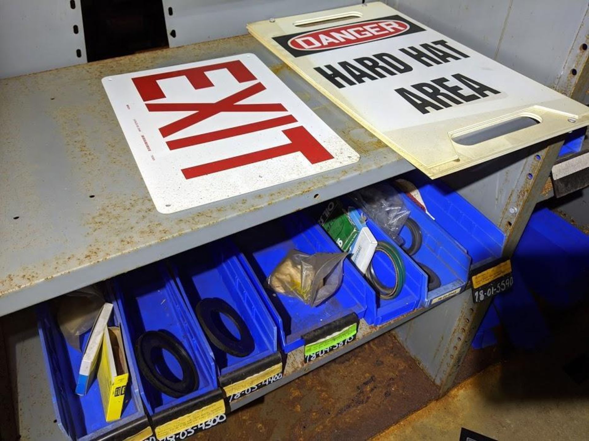 LOT OF MISC MRO TAGS, FACILITY SAFETY SIGNS, SAFETY SHIELDS, RESPIRATORS, SEALS - Image 4 of 5