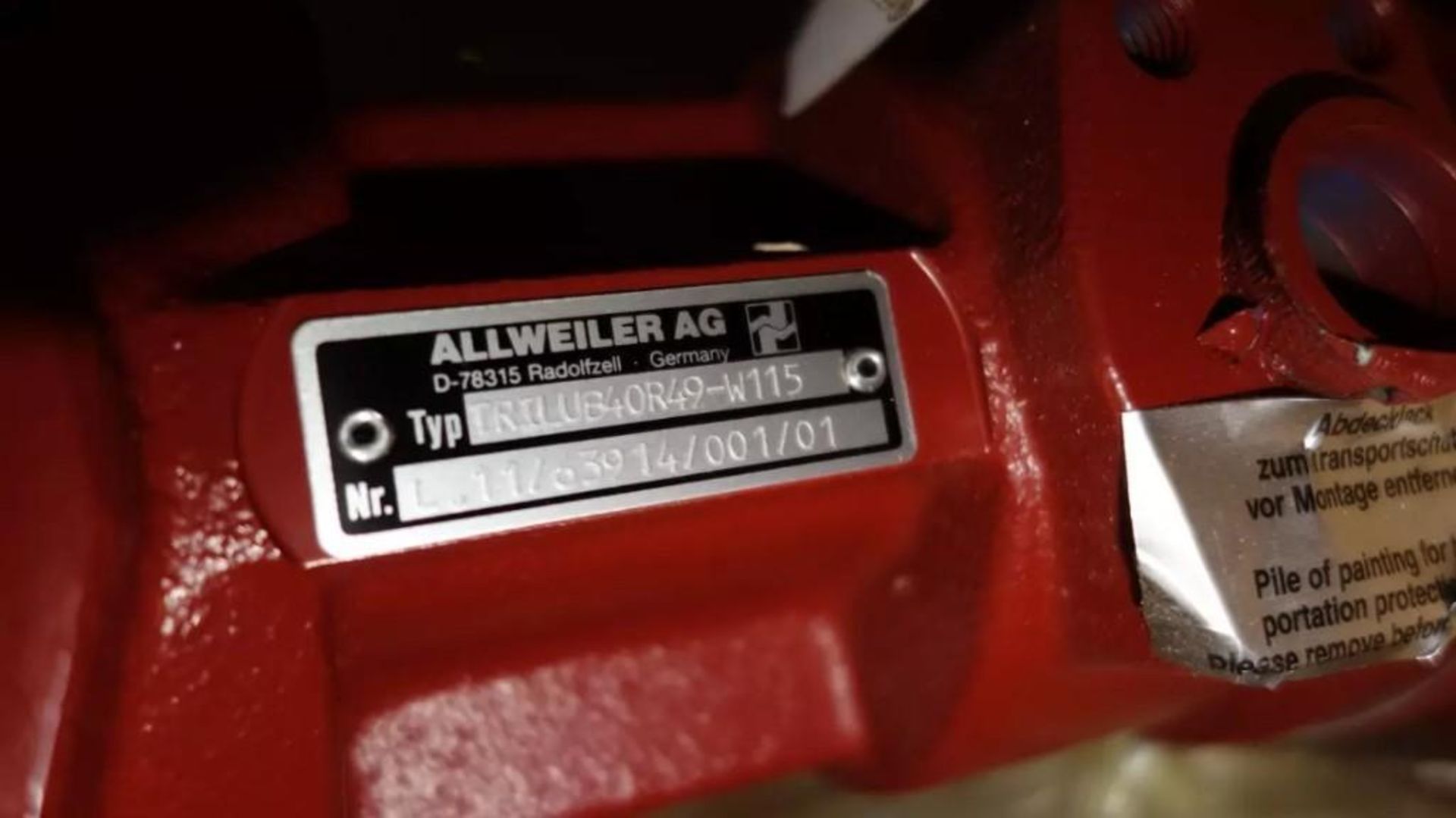 ALLWEILER TRILUB40R49-W115 SCREW PUMP - Image 3 of 6