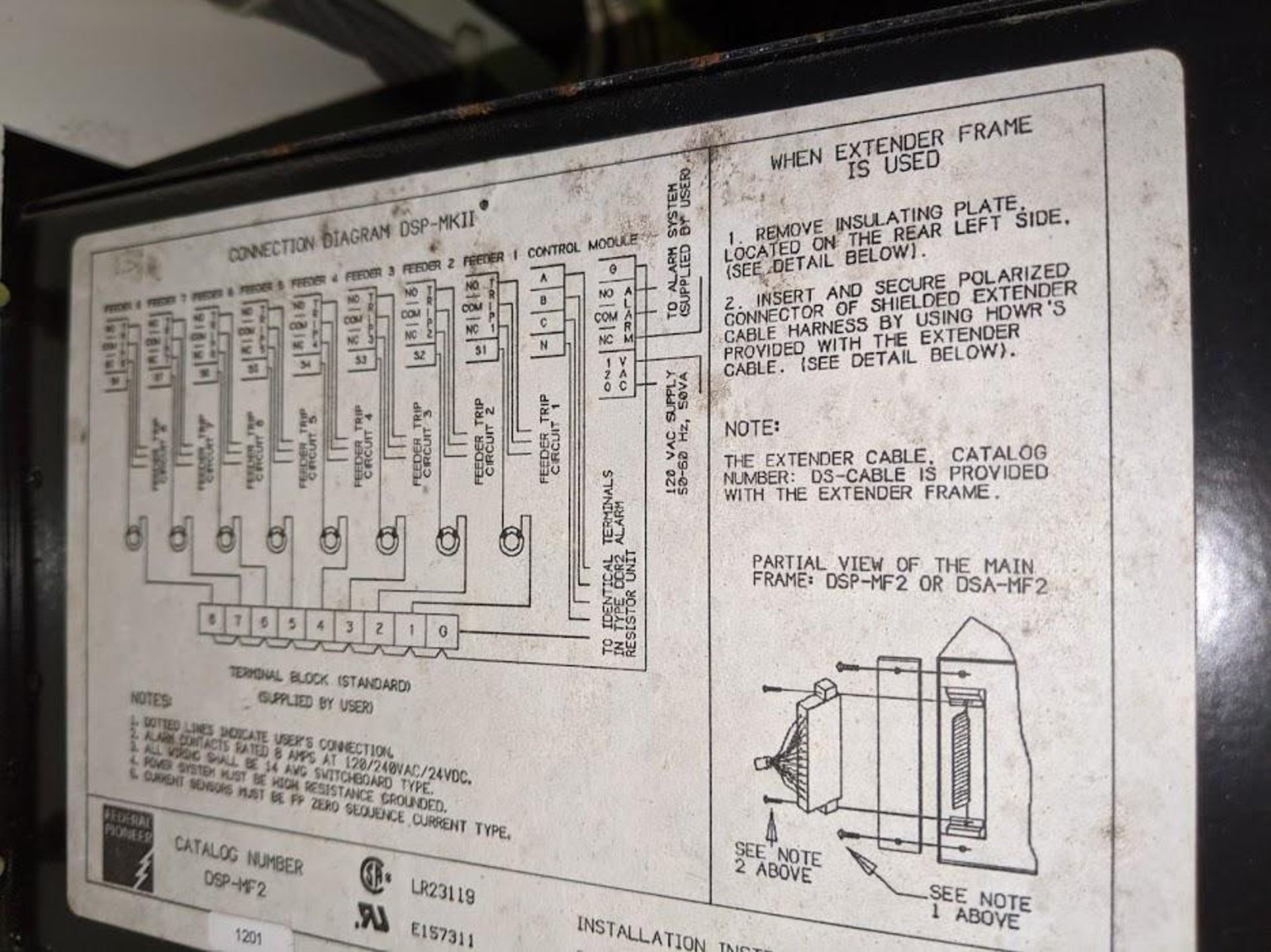 DSP-MK II GROUND FAULT PROTECTION SYSTEM FEDERAL PIONEER WITH 10 FEEDER ALARM CARDS - Image 7 of 7