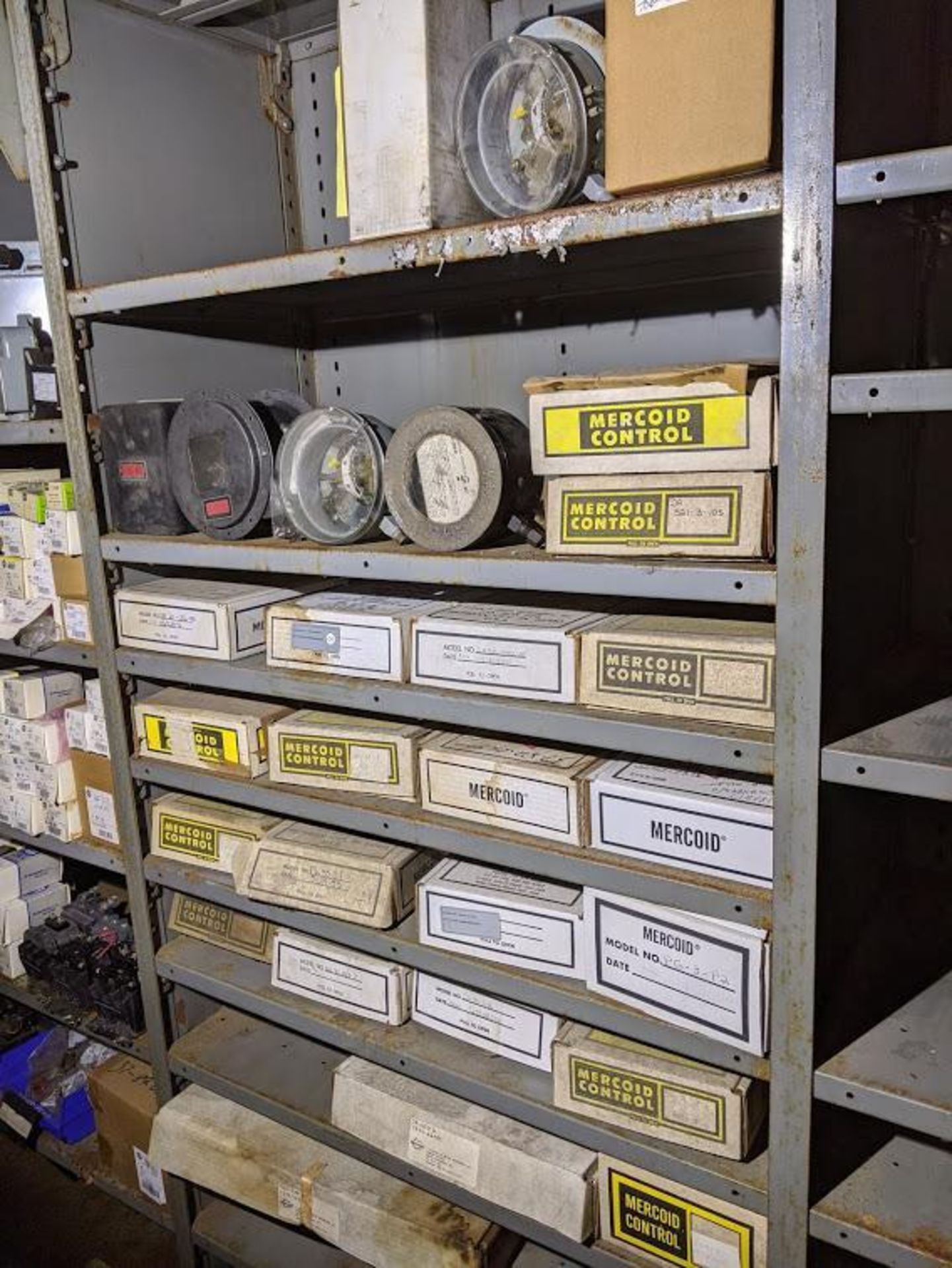 8 SHELVES OF MERCOID CONTROL PARTS