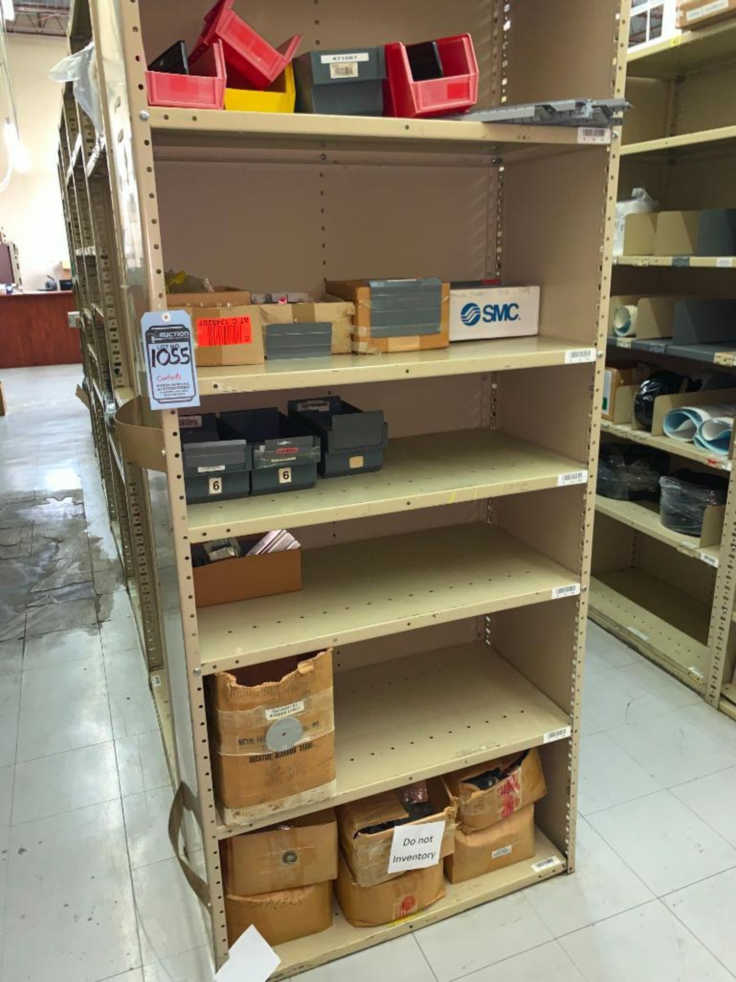 SHELVING WITH CONTENTS: LIGHT BULBS, GREASE, STAPLES - Image 18 of 23