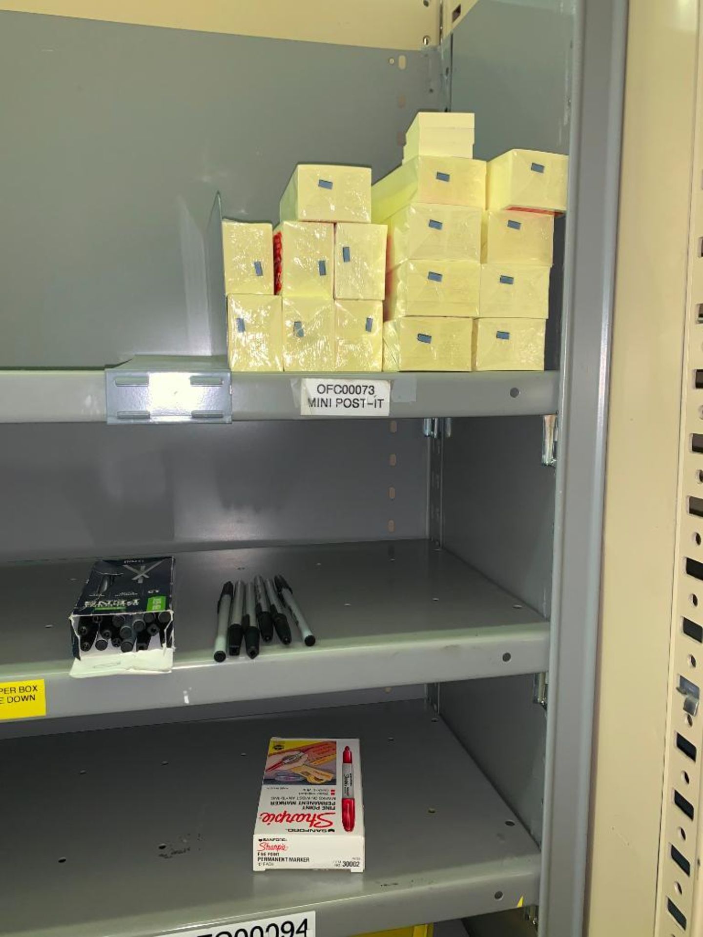 SHELVING WITH CONTENTS: LIGHT BULBS, GREASE, STAPLES - Image 6 of 23