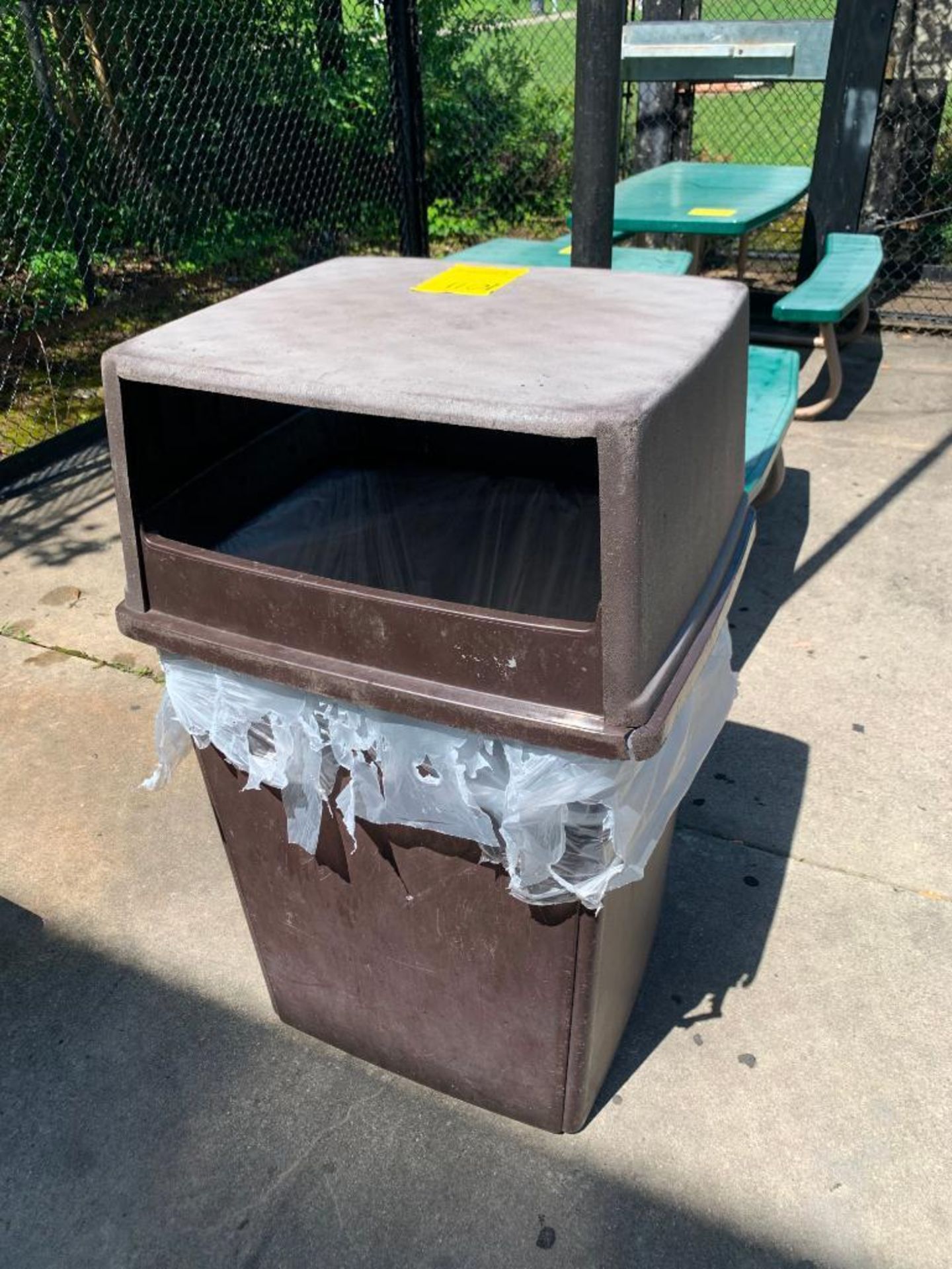 (6) FOLDING PICNIC TABLES: (5) 56'' X 30'', (1) 72'' X 30'', (1) TRASH CAN - Image 6 of 6