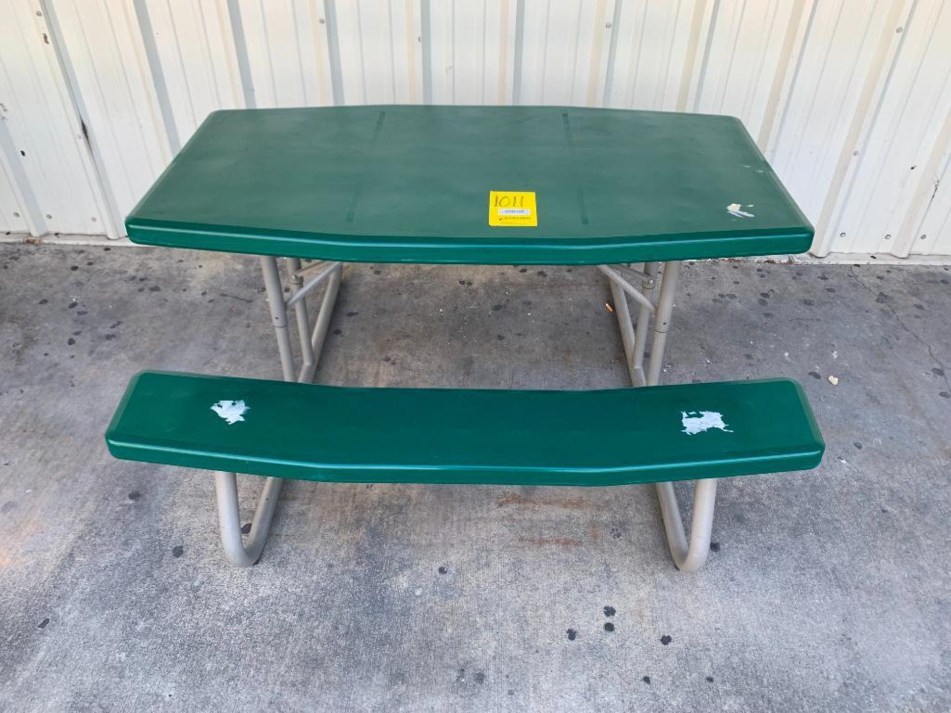 (6) FOLDING PICNIC TABLES: (5) 56'' X 30'', (1) 72'' X 30'', (1) TRASH CAN