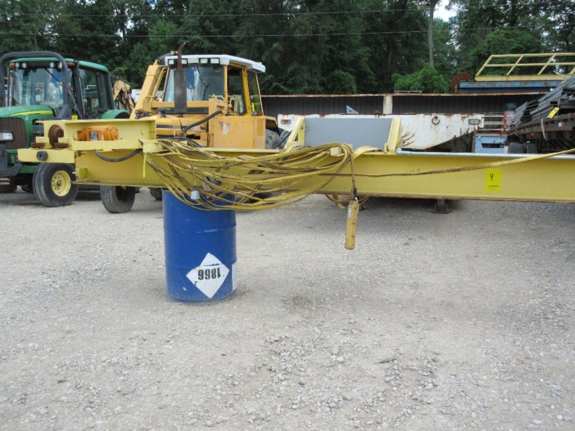 32' 2-TON OVERHEAD BRIDGE CRANE, ACCULIFT 2-TON ELECTRIC CHAIN HOIST