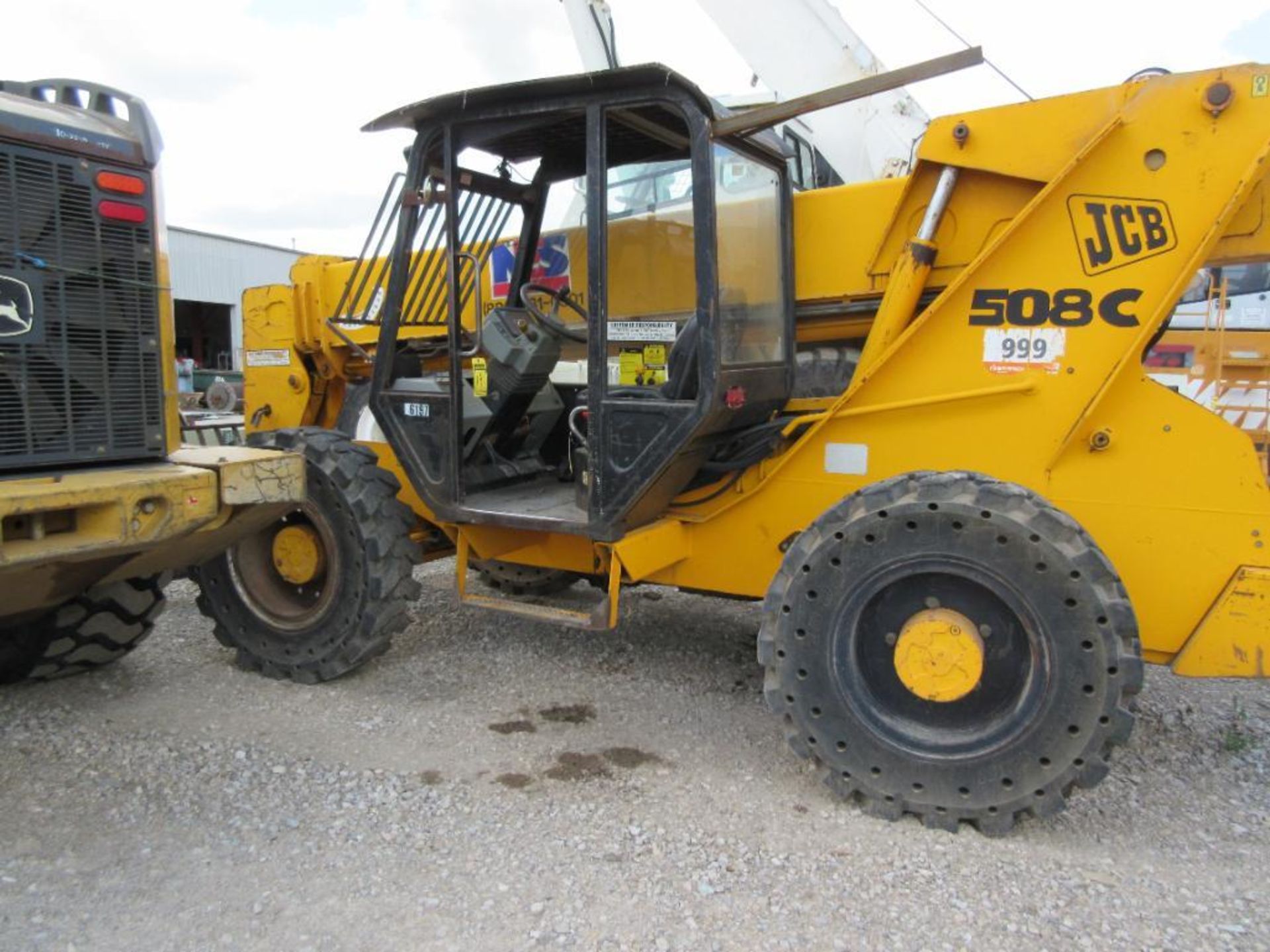 JCB 508C TELEHANDLER, 1300X24 SOLID TIRES, 8,000 LB. CAPACITY, VIN# SLP508COYE0586843, 4-WHEEL