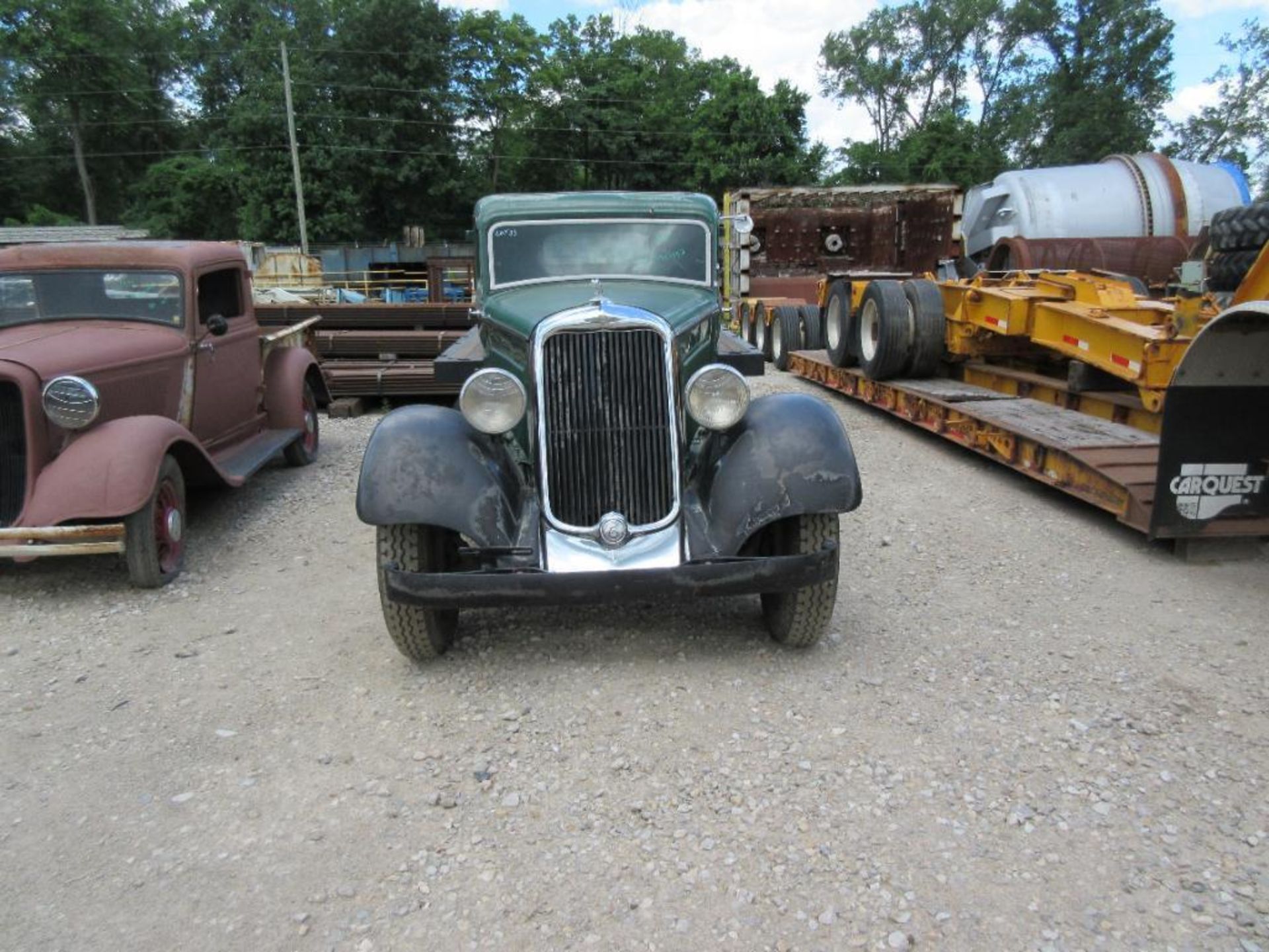 1934 DODGE FLATBED TRUCK, VIN# 9244350, WOOD DECK, SUICIDE DOORS, ALL STEEL FRAME, DUAL REAR