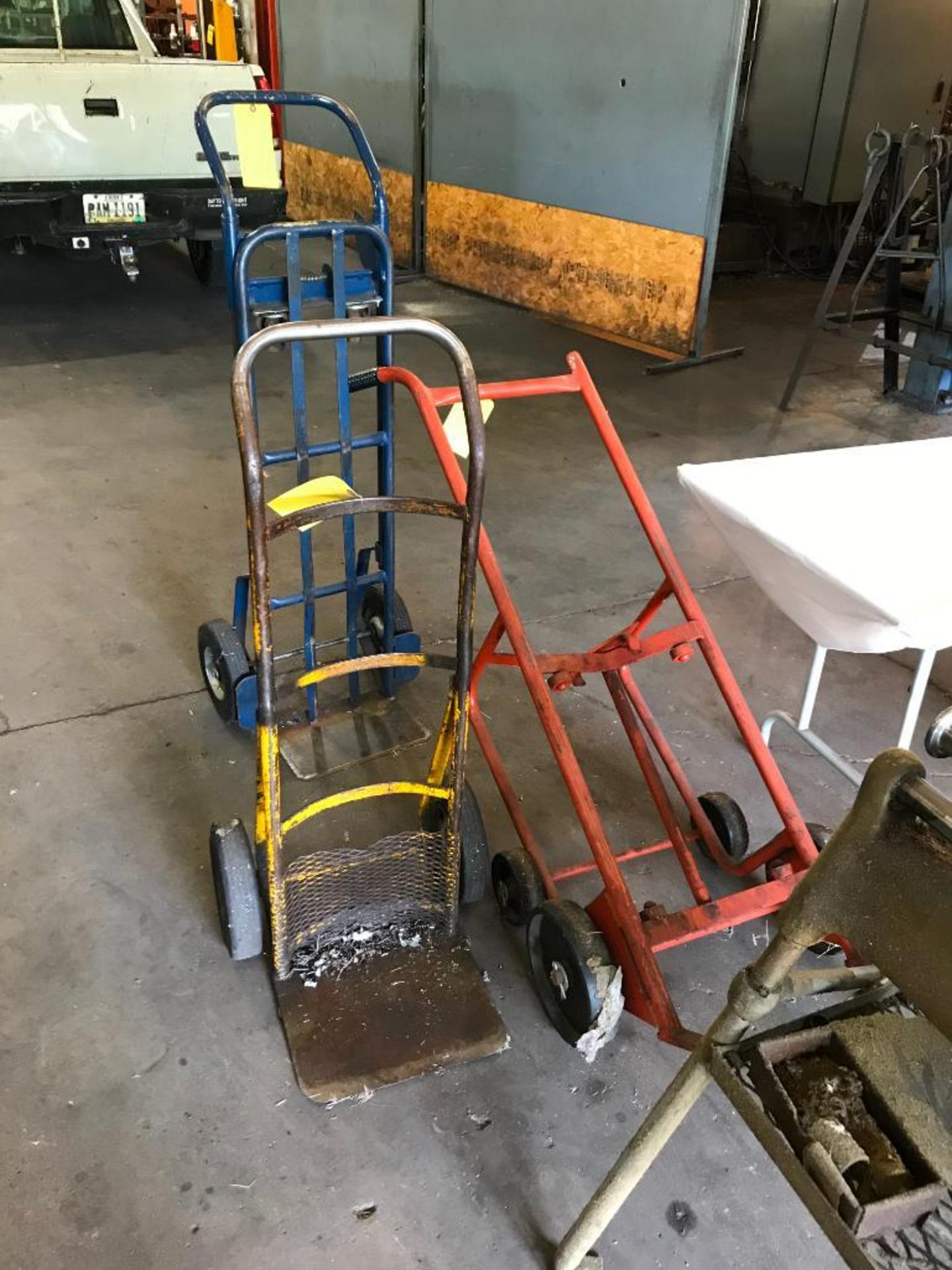 (2) 2-WHEEL DOLLIES & BARREL CART