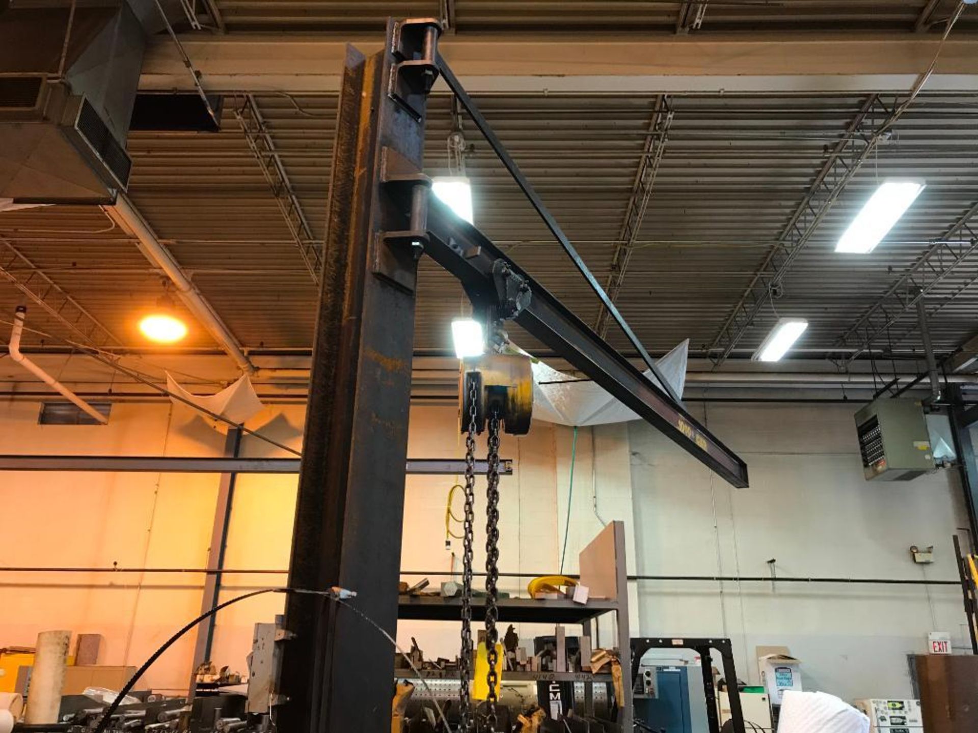 1,000 LB. CAPACITY FREESTANDING CRANE WITH BUDGIT 1/4-TON CHAIN FALL - Image 3 of 4