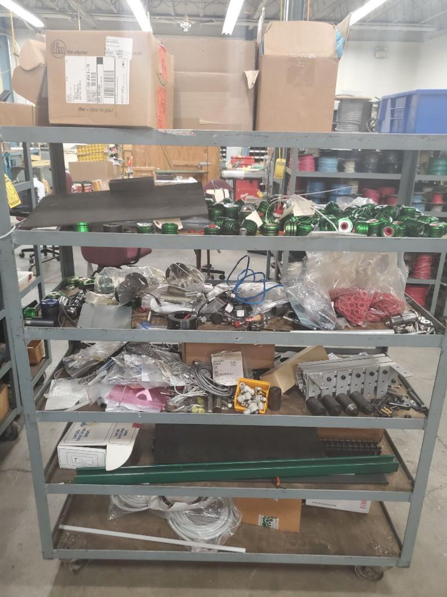 (9) ROLLING CARTS WITH ASSORTED HARDWARE