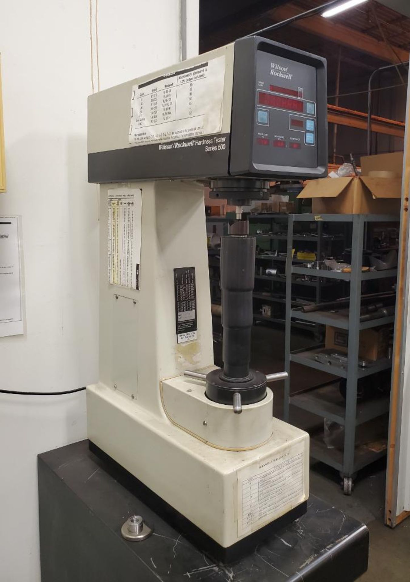 WILSON ROCKWELL HARDNESS TESTER; SERIES 500, MODEL 8524T, S/N 81226604, WITH CABINET - Image 2 of 5
