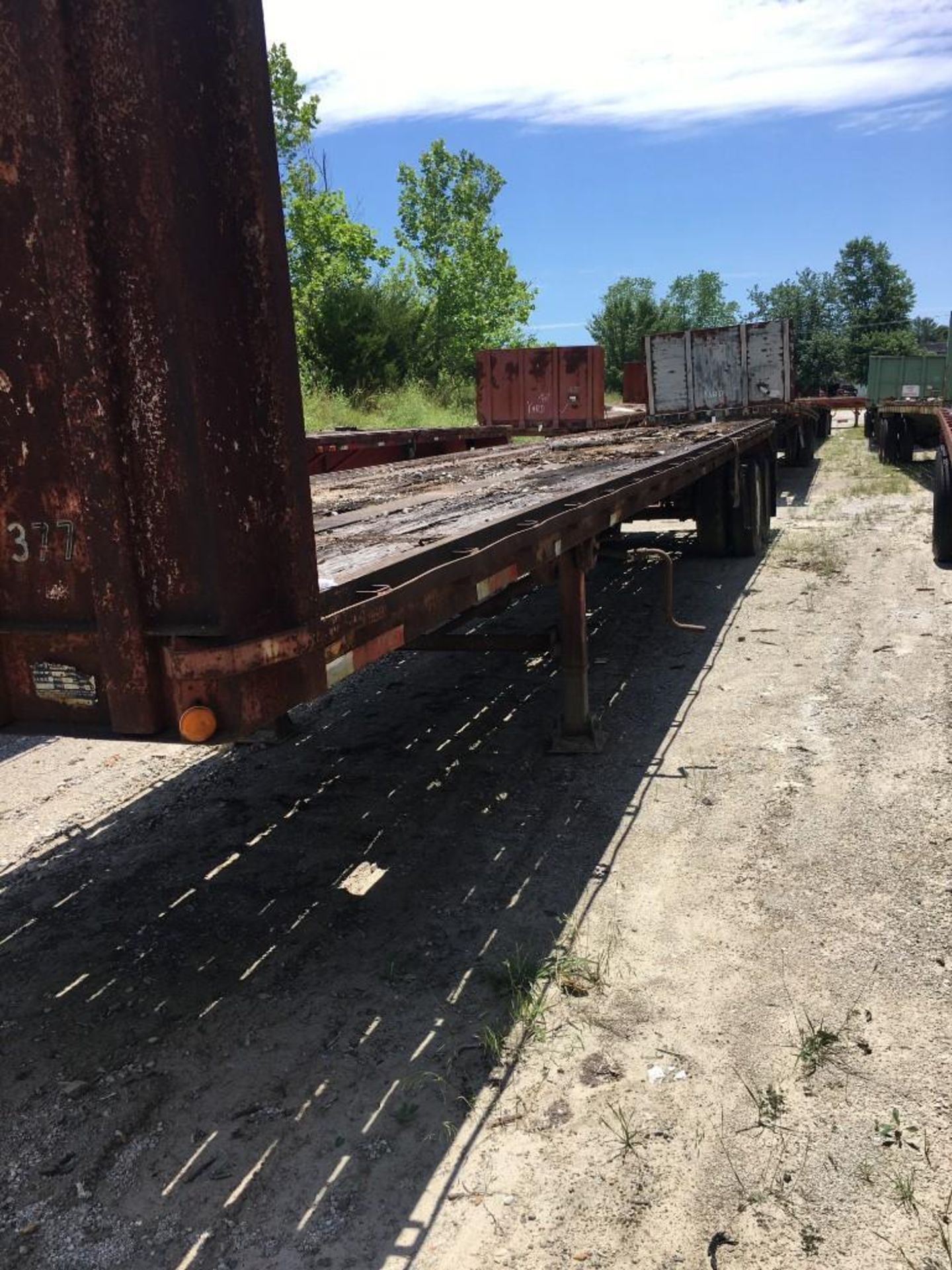 1978 PULLMAN TRAILMOBILE STEEL FLATBED TRAILER, 45' WOOD DECK, DUAL TANDEM AXLE, VIN# T64044