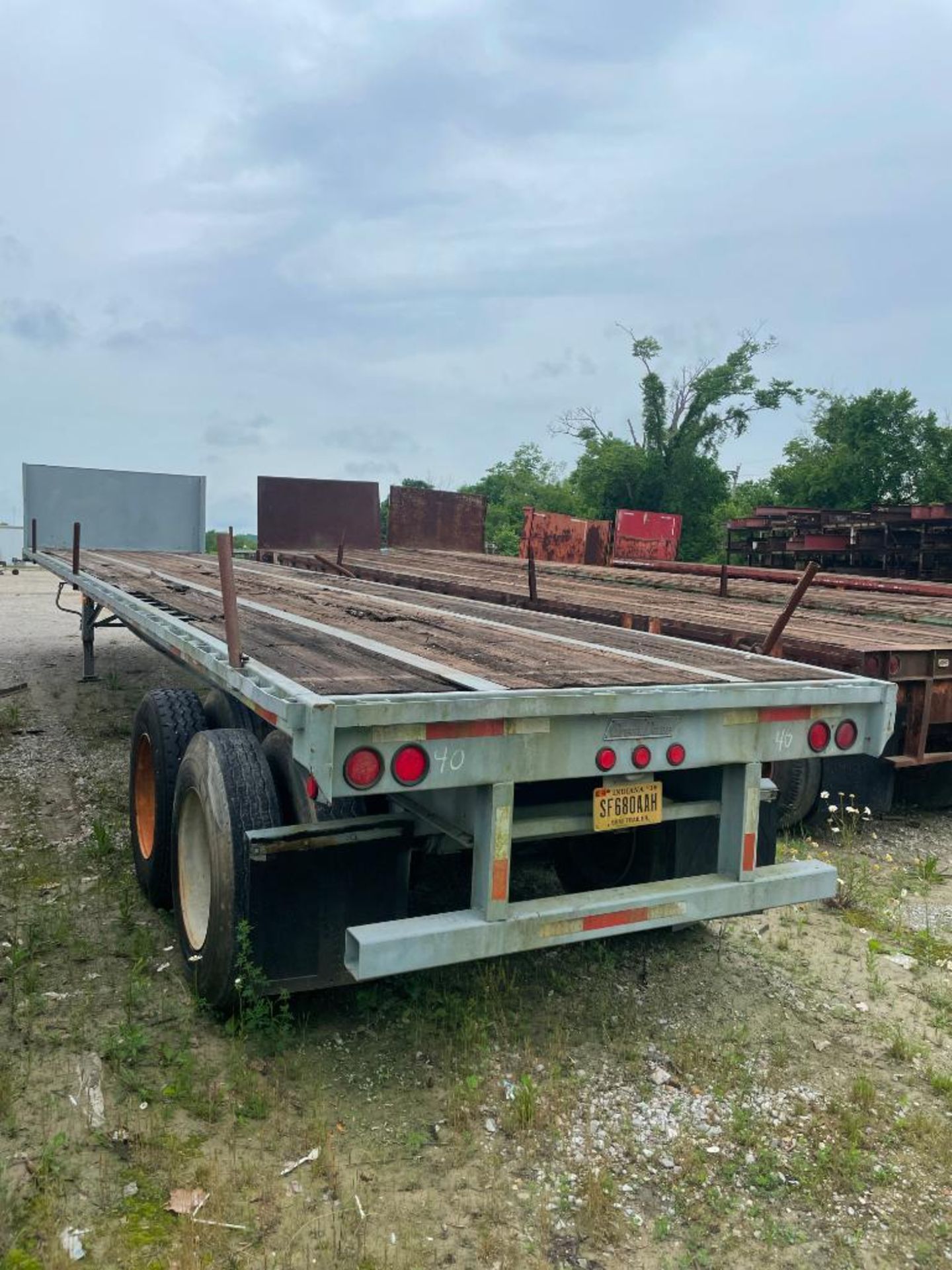 1984 GREAT DANE STEEL FLATBED TRAILER, 42' WOOD DECK, DUAL TANDEM AXLE, VIN# 1GBD19626SM013601 - Image 2 of 3