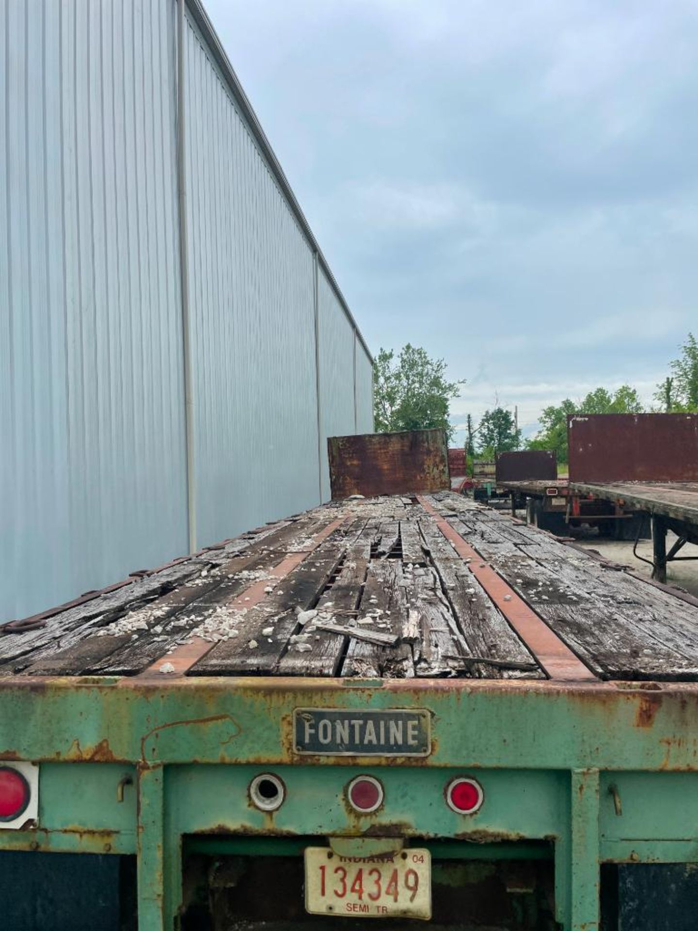 1990 FONTAINE STEEL FLATBED TRAILER, 45' WOOD DECK, DUAL TANDEM AXLE, VIN# 1A11402CCB1535614 - Image 3 of 3
