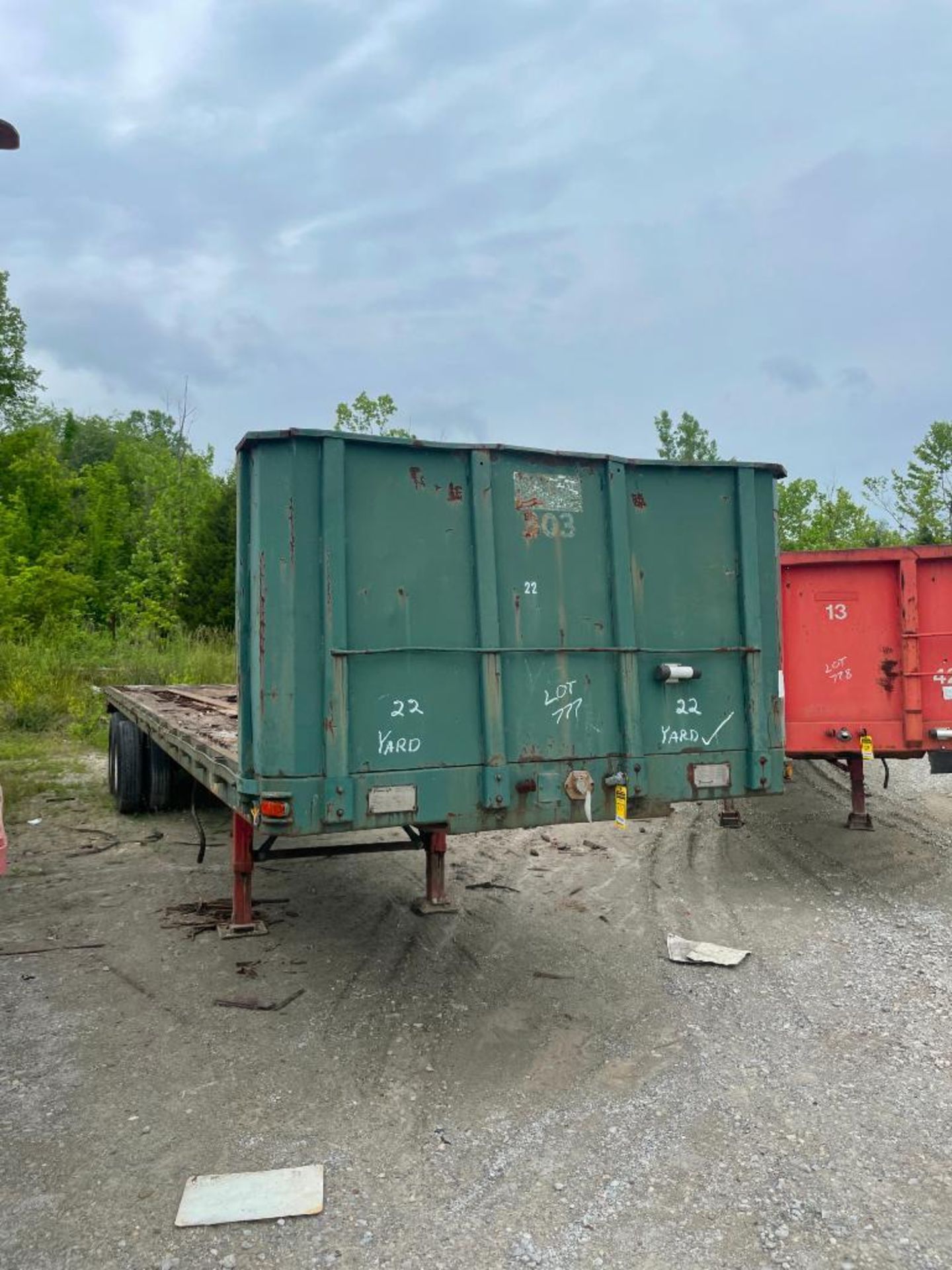 1974 TRANSCRAFT STEEL FLATBED TRAILER, 40' WOOD DECK, DUAL TANDEM AXLE, VIN# TC-6937