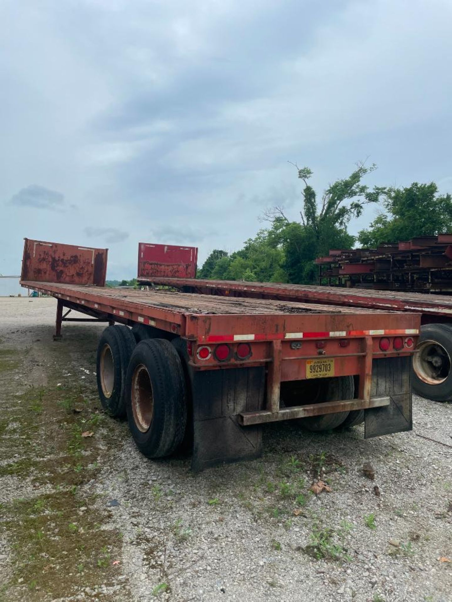 1966 TRAILMOBILE STEEL FLATBED TRAILER, 40' WOOD DECK, DUAL TANDEM AXLE, VIN# 12502 - Image 2 of 3