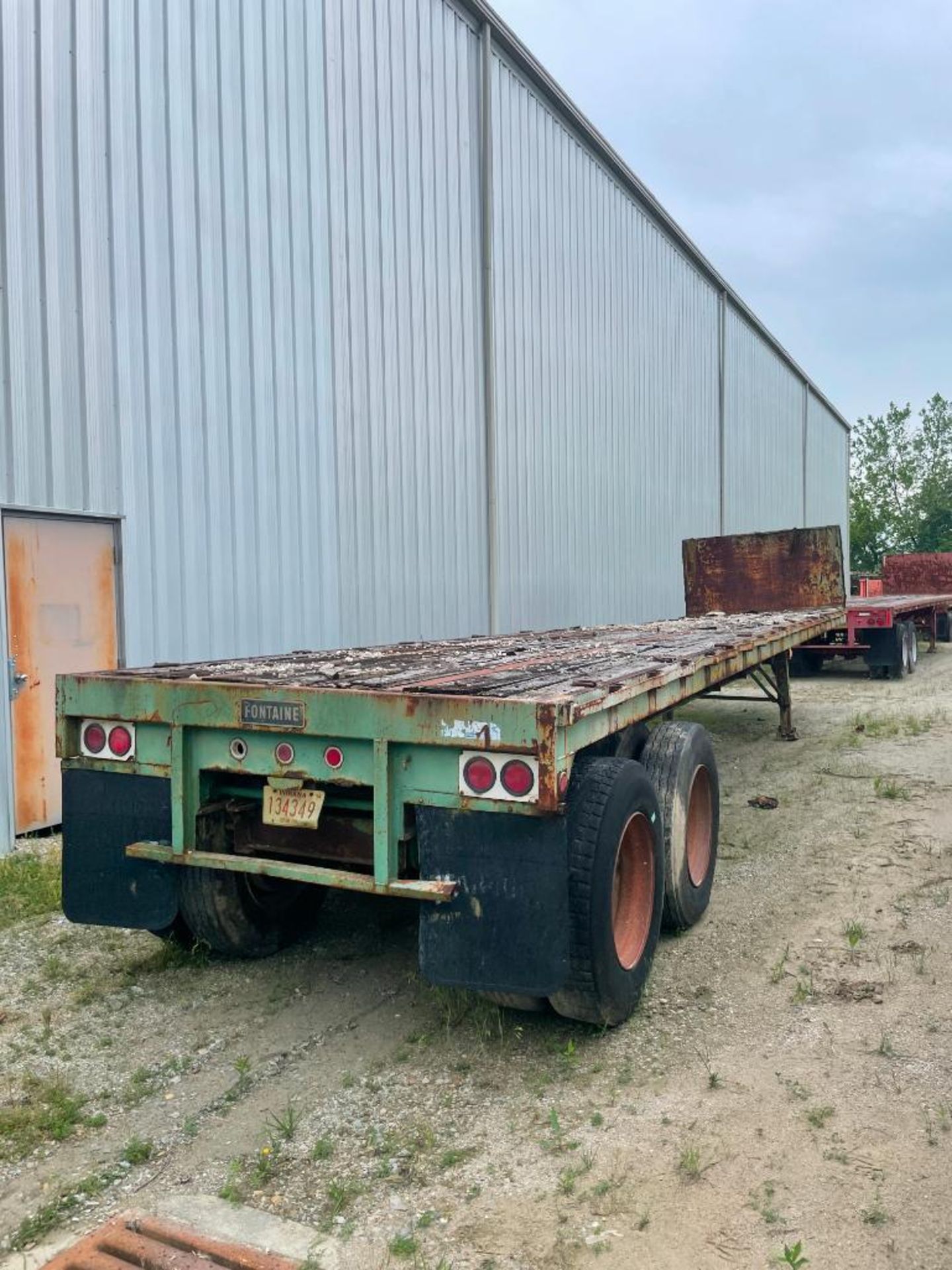 1990 FONTAINE STEEL FLATBED TRAILER, 45' WOOD DECK, DUAL TANDEM AXLE, VIN# 1A11402CCB1535614 - Image 2 of 3