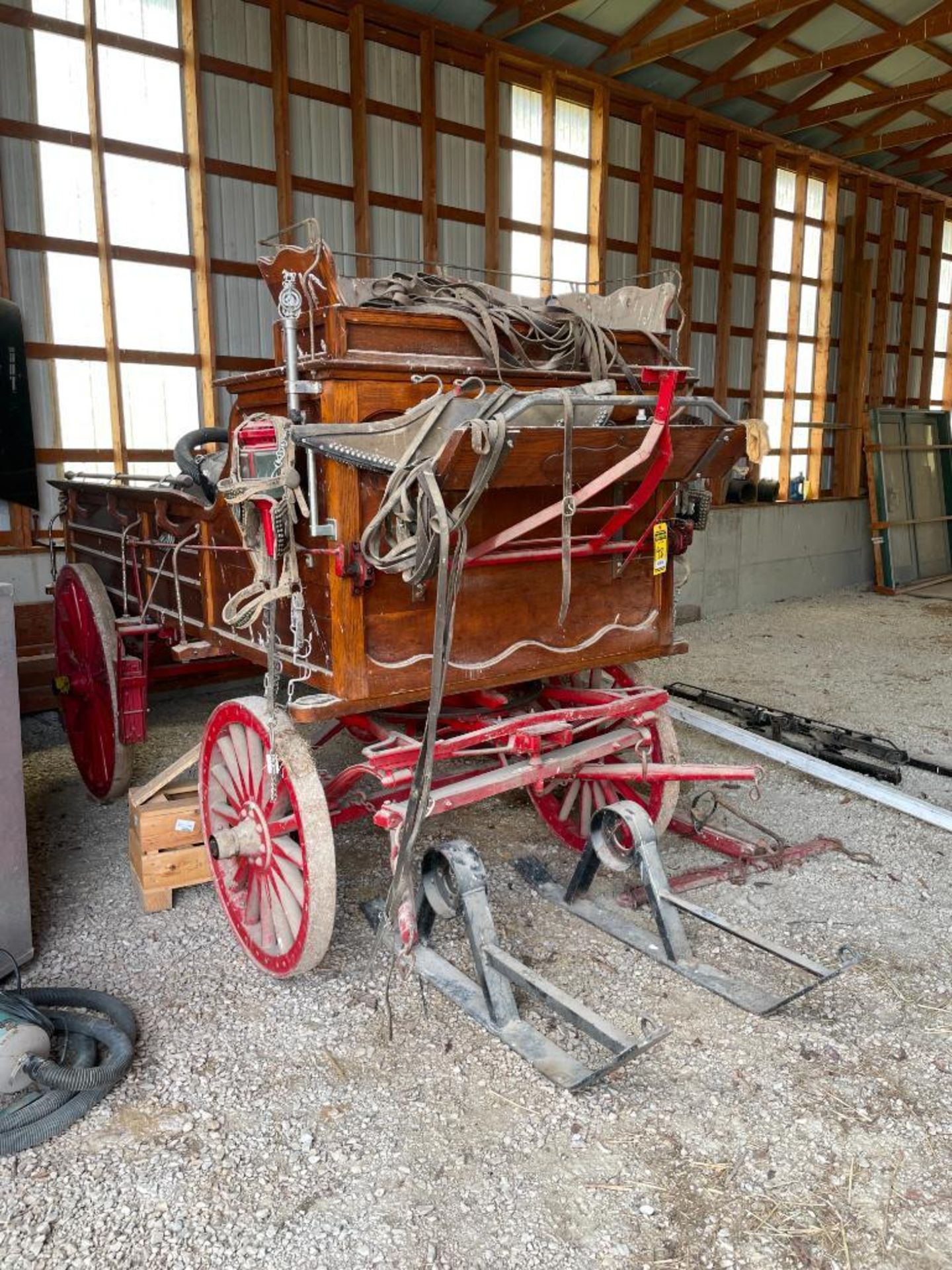 HITCH SHOW WAGON (RESTORED), W/ ALL HORSE TACK, (2) FRONT SKIS - Image 2 of 2