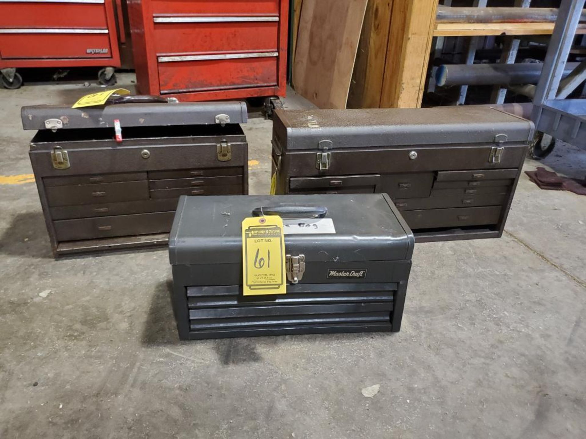 (3) TOOLBOXES WITH CONTENTS: (2) KENNEDY, (1) MASTER CRAFT