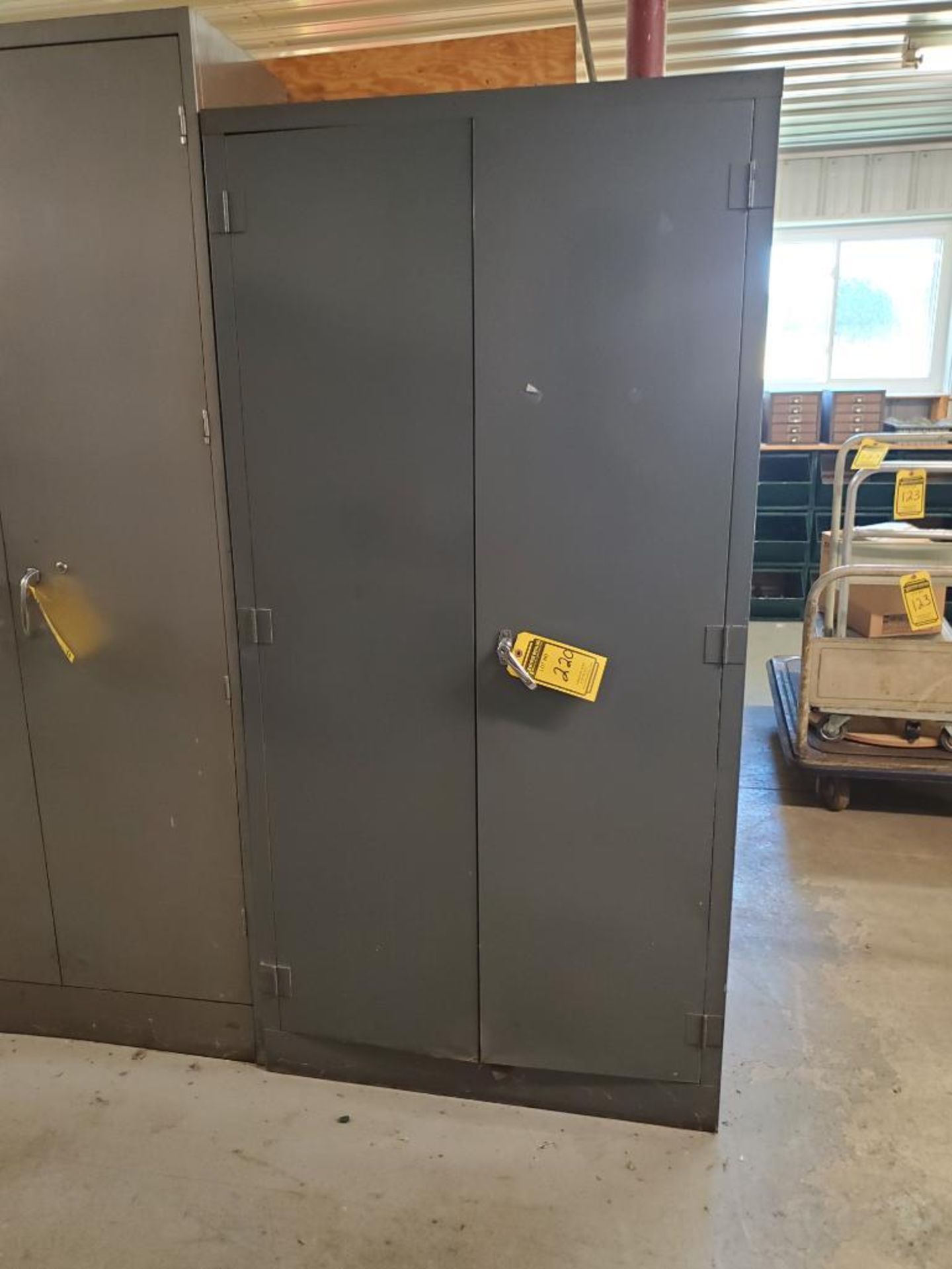 2-DOOR METAL CABINET WITH CONTENTS