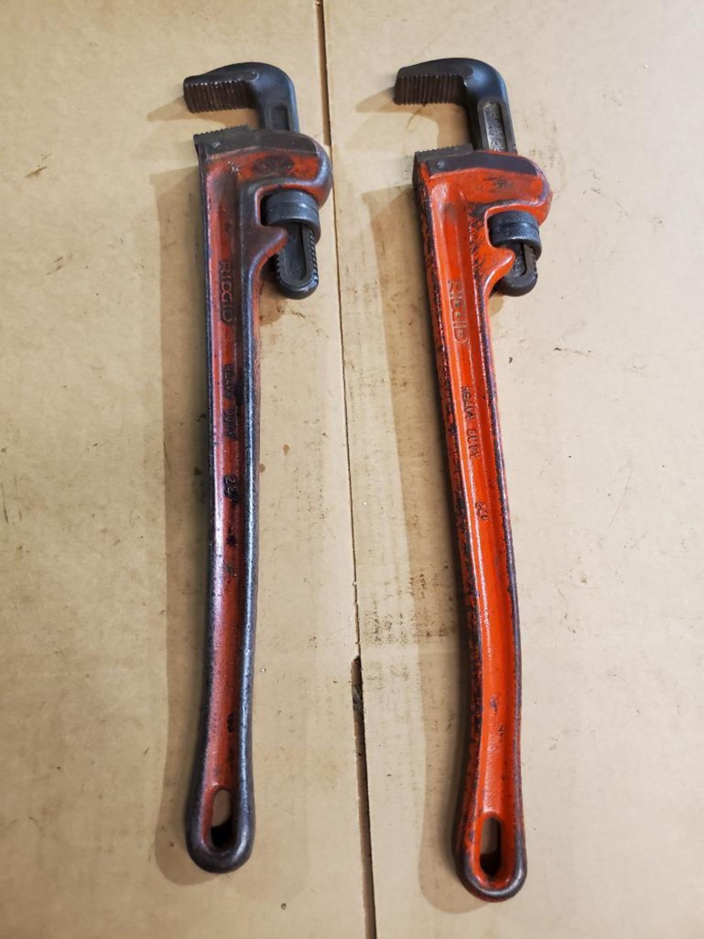 (2) HEAVY DUTY RIDGID 24'' PIPE WRENCHES