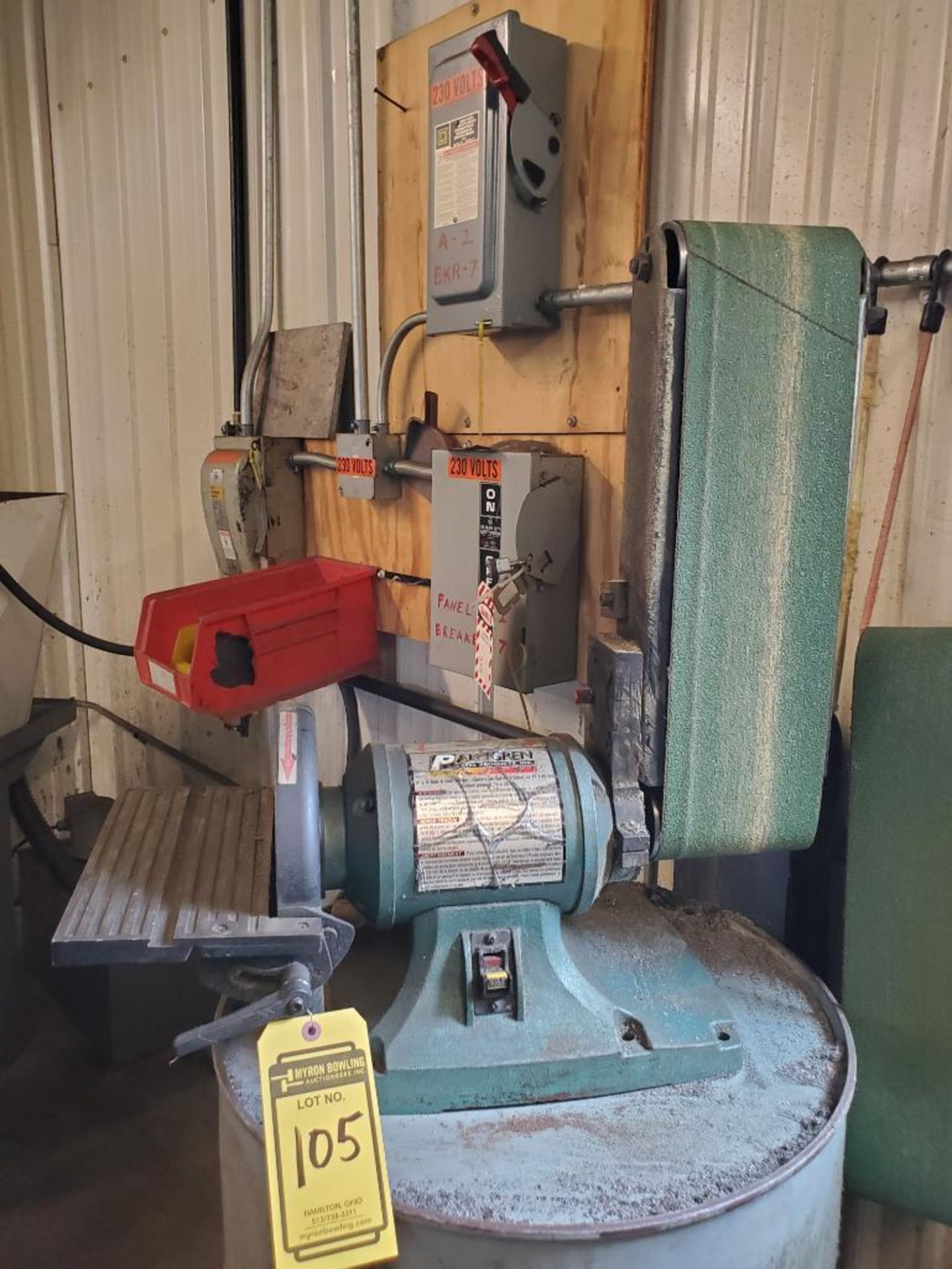 PALMGREN 6'' X 9'' BELT & DISK SANDER, MODEL 81091, 1-HP, 120/240 VOLTS, 60-HZ, 3,450 RPM