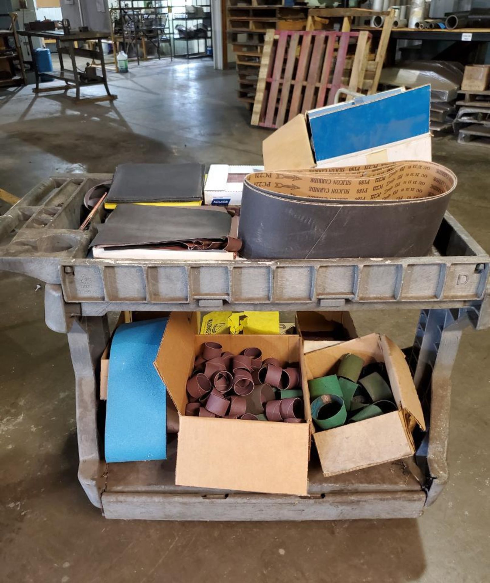 CART OF ASSORTED SANDING PAPER