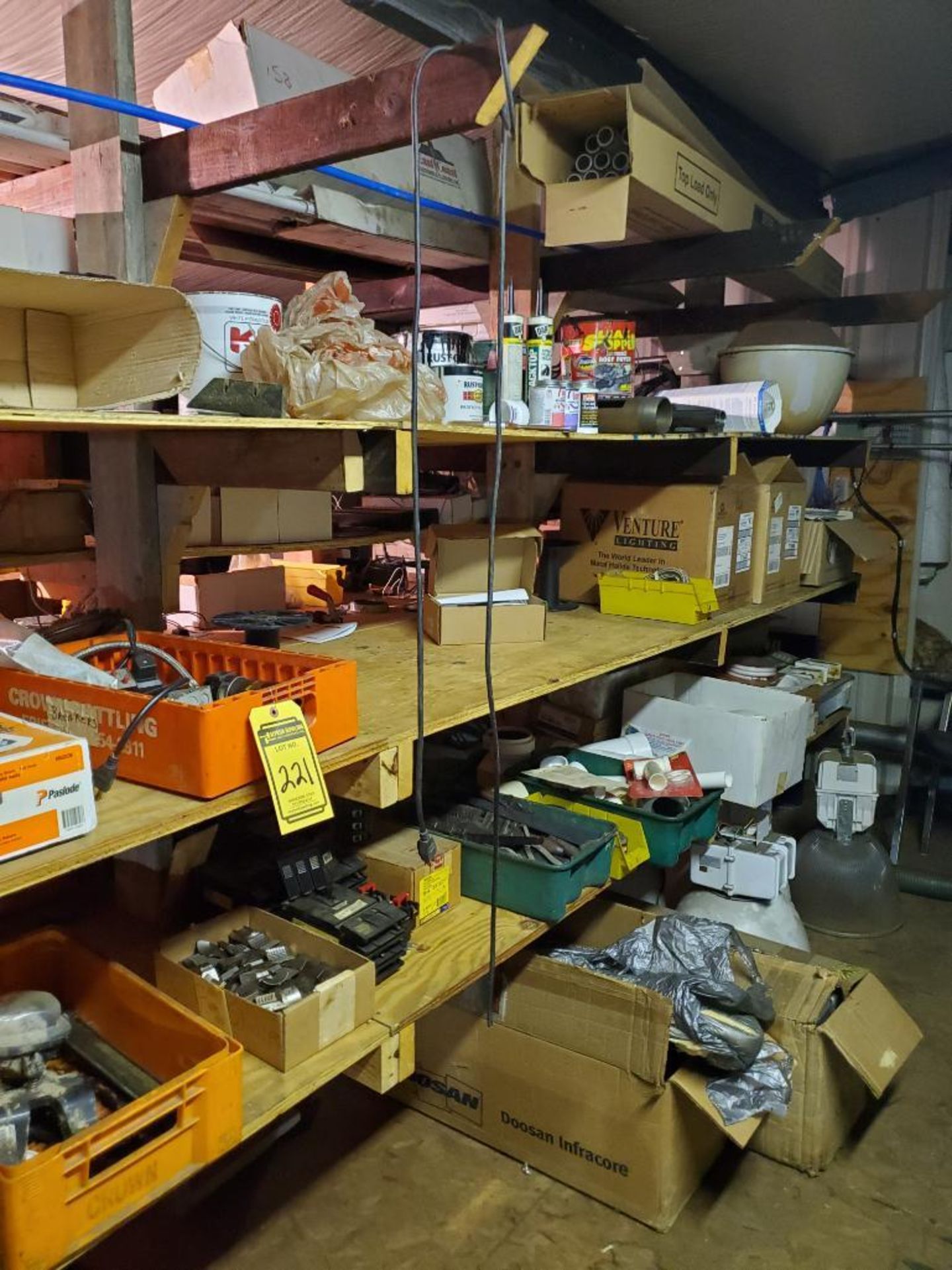 CONTENTS OF SHELF: FUSES, CLAMPS, COUPLINGS, RECEPTACLES, MOTOR, MISC. ITEMS (SHELF NOT INCLUDED) - Image 8 of 10