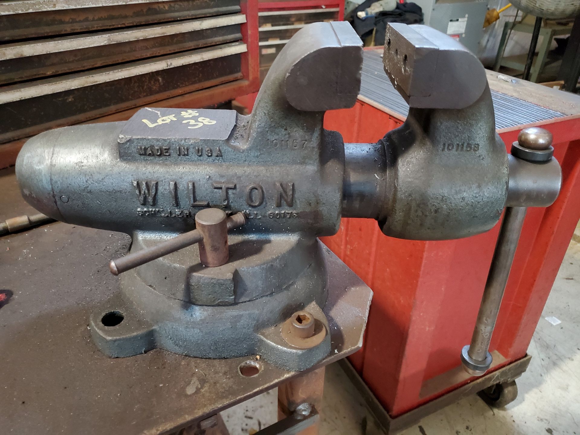 51'' X 49'' X 1/4'' STEEL WELDING TABLE WITH 4'' WILTON ANVIL SWIVEL VISE - Image 4 of 4