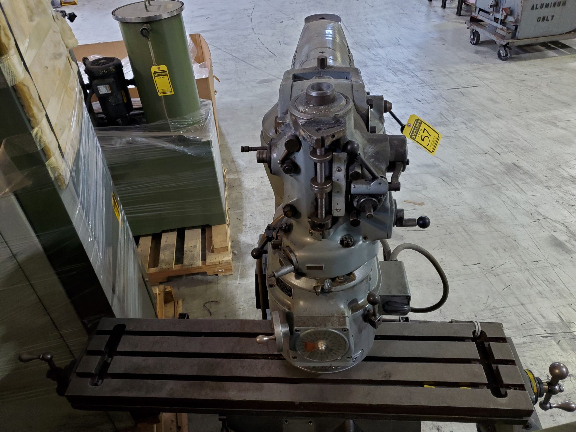BRIDGEPORT VERTICAL MILLING MACHINE, 1.5-HP, 42'' X 9'' TABLE WITH POWER SERVO DRIVE, (HEAD TURNED F - Image 5 of 6