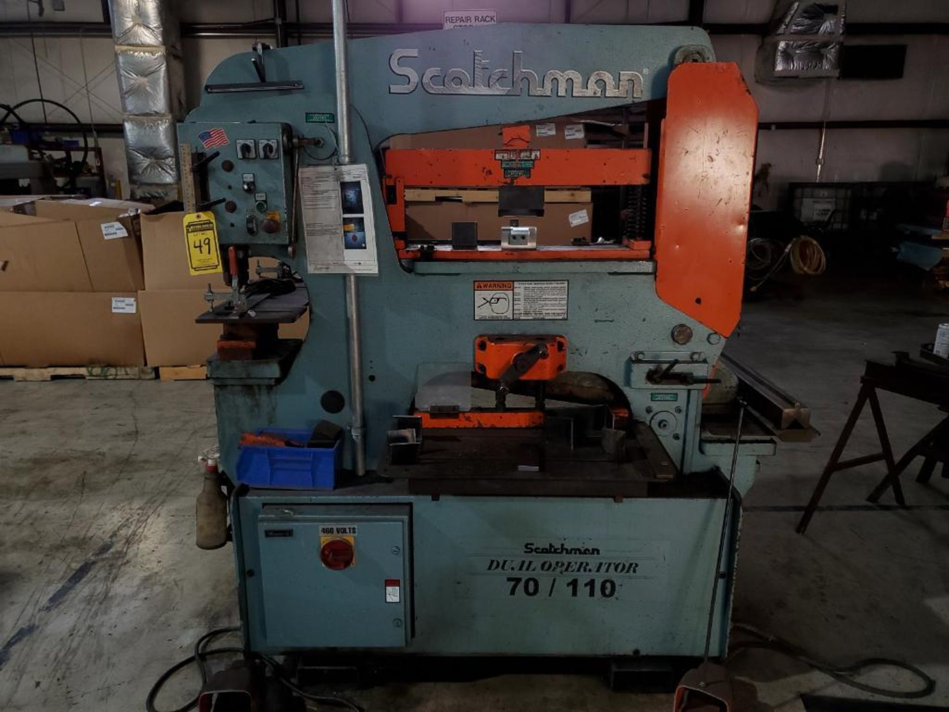 SCOTCHMAN DUAL OPERATOR 70/110 IRONWORKER, MODEL DO70-24M, S/N 139M1207, 70-TON PUNCH, 9'' THROAT, 2 - Image 14 of 15