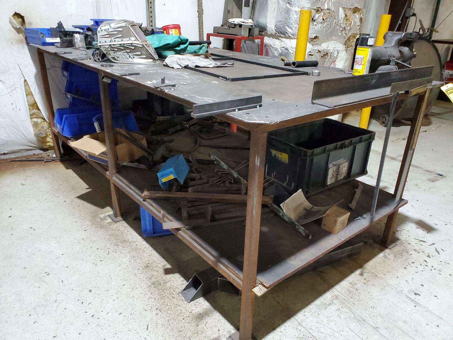 96'' X 48-1/2'' X 1/4'' STEEL WELDING TABLE WITH 4'' WILTON ANVIL SWIVEL VISE - Image 2 of 5