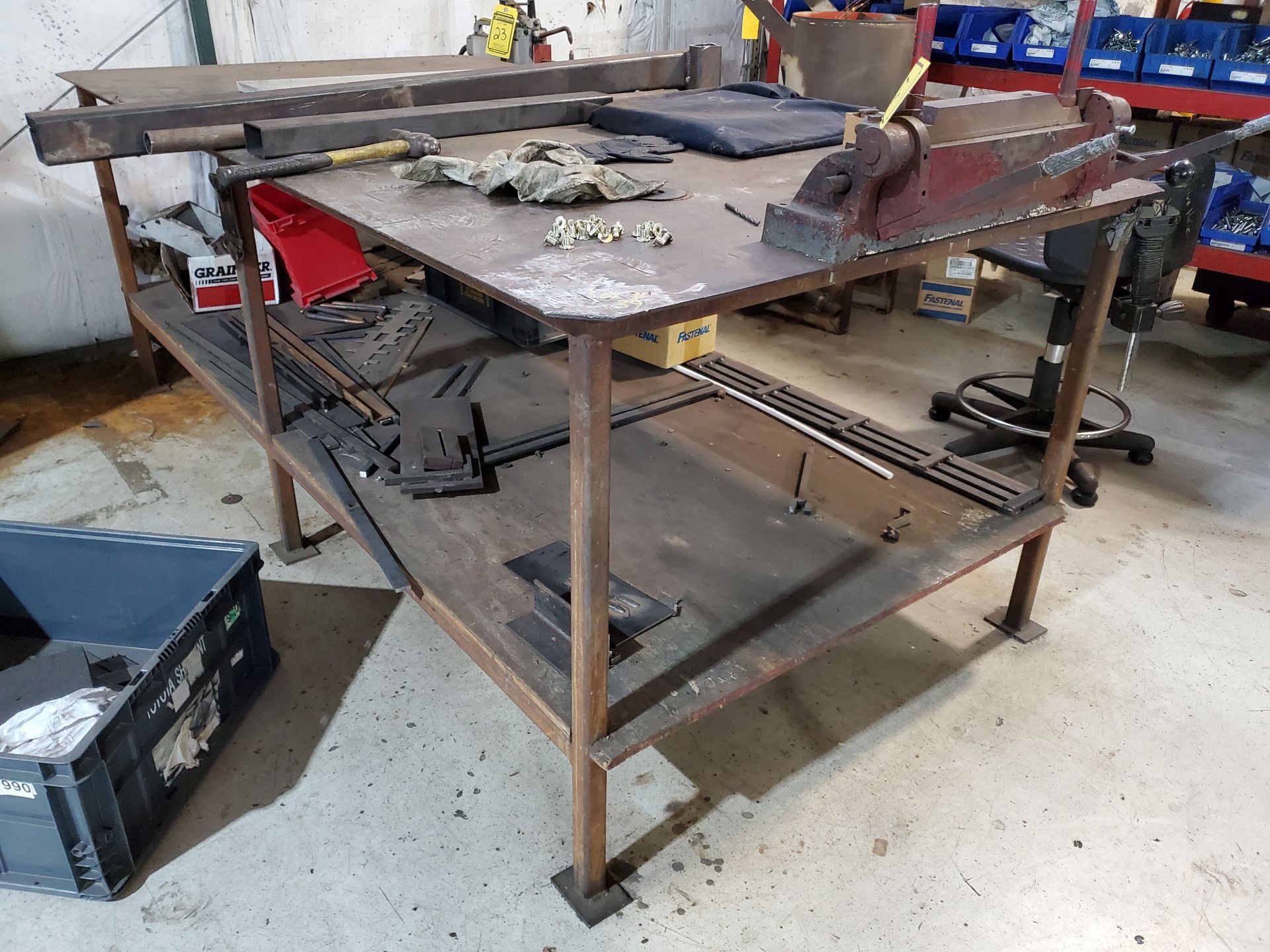 96'' X 48-1/2'' X 1/4'' STEEL WELDING TABLE WITH DI-ACRO NO.2 BENCH- TOP PAN BRAKE