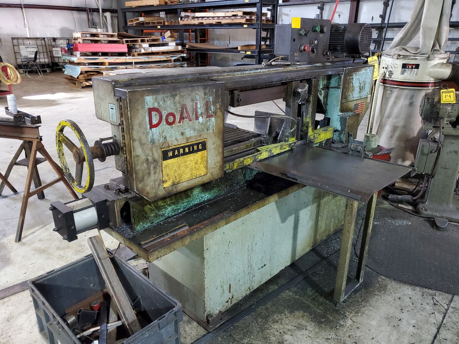 DO-ALL HORIZONTAL HYDRAULIC BAND SAW, MODEL C-916/M, S/N 501-93205, 159'' BAND LENGTH, MATERIAL CLAM - Image 2 of 6