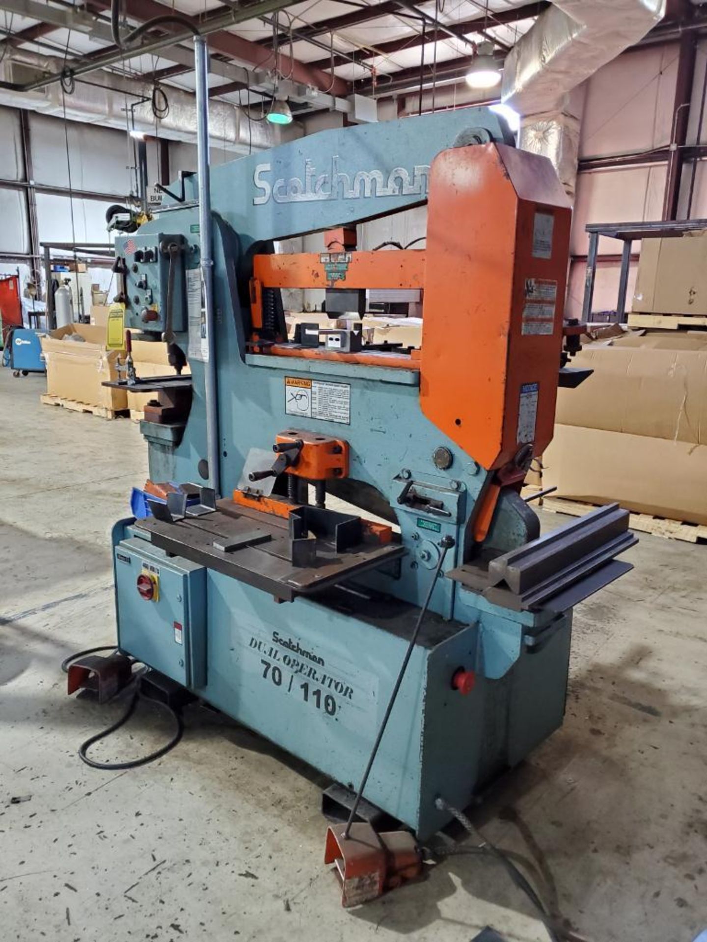 SCOTCHMAN DUAL OPERATOR 70/110 IRONWORKER, MODEL DO70-24M, S/N 139M1207, 70-TON PUNCH, 9'' THROAT, 2 - Image 12 of 15