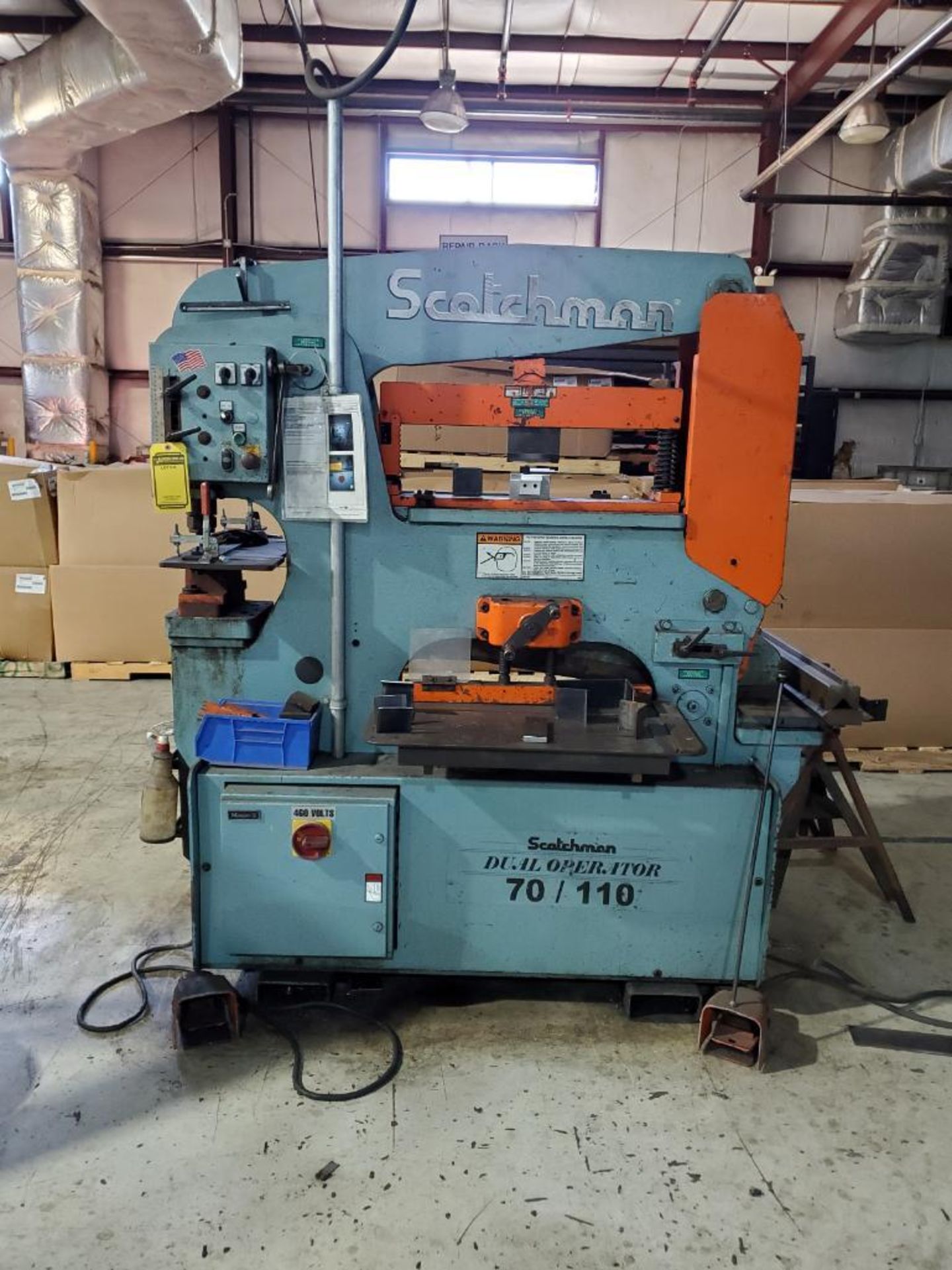 SCOTCHMAN DUAL OPERATOR 70/110 IRONWORKER, MODEL DO70-24M, S/N 139M1207, 70-TON PUNCH, 9'' THROAT, 2 - Image 10 of 15