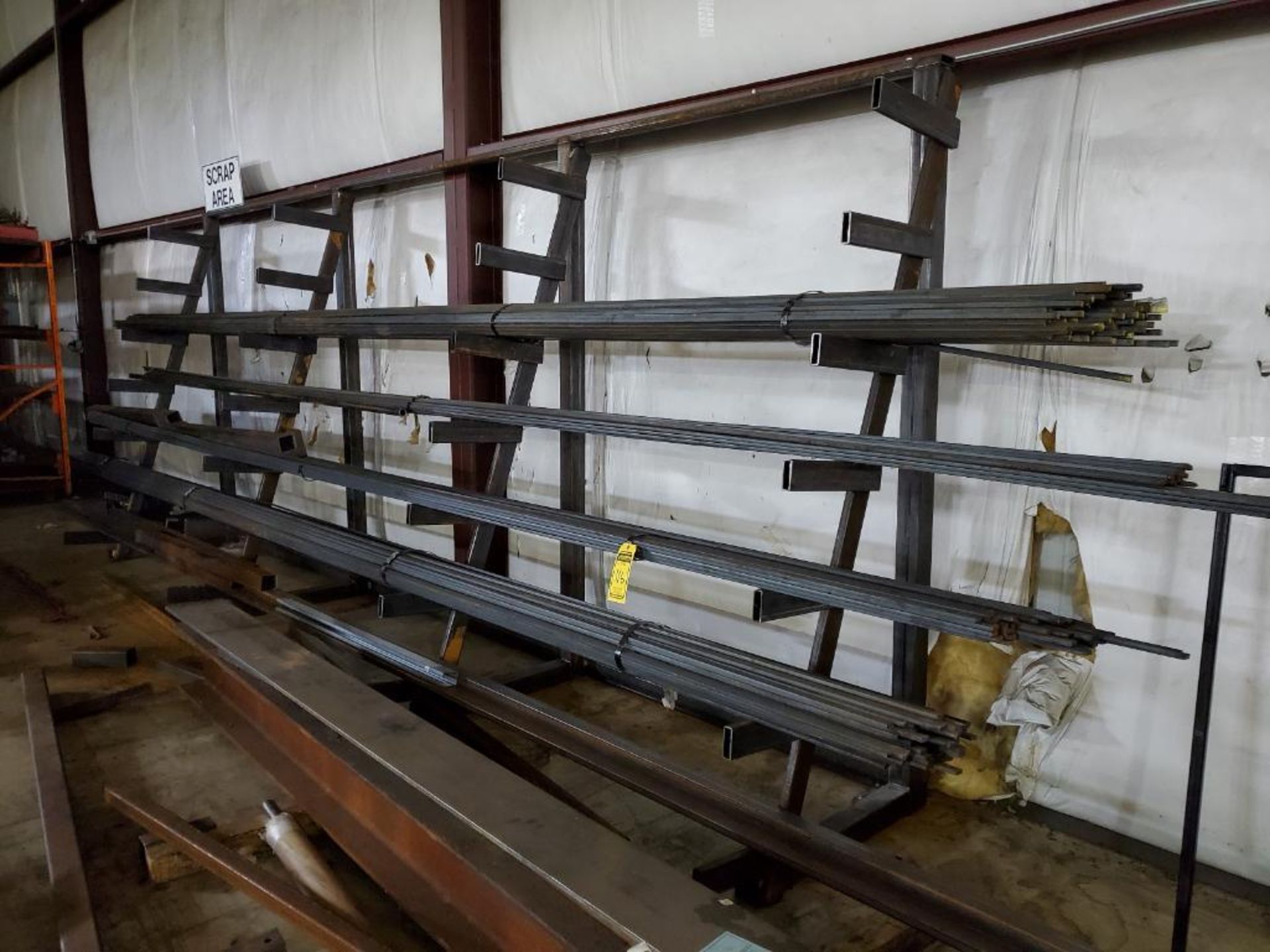(2) CUSTOM CANTILEVER RACKS WITH QUANTITY OF STEEL MATERIAL